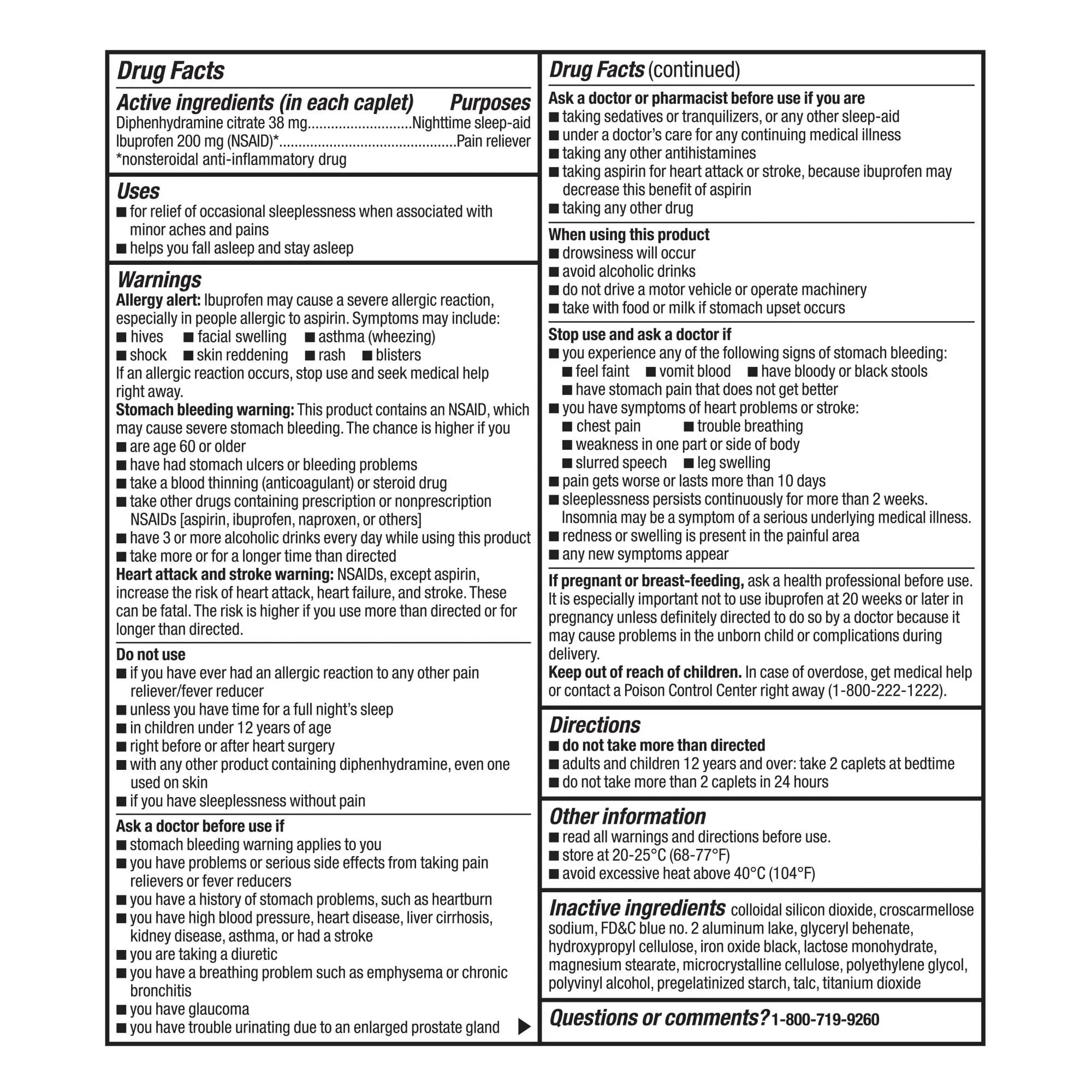 GoodSense Ibuprofen PM, Ibuprofen 200 mg and Diphenhydramine Citrate 38 mg Tablets, Pain Reliever and Nighttime Sleep-Aid GoodSense uk supplements