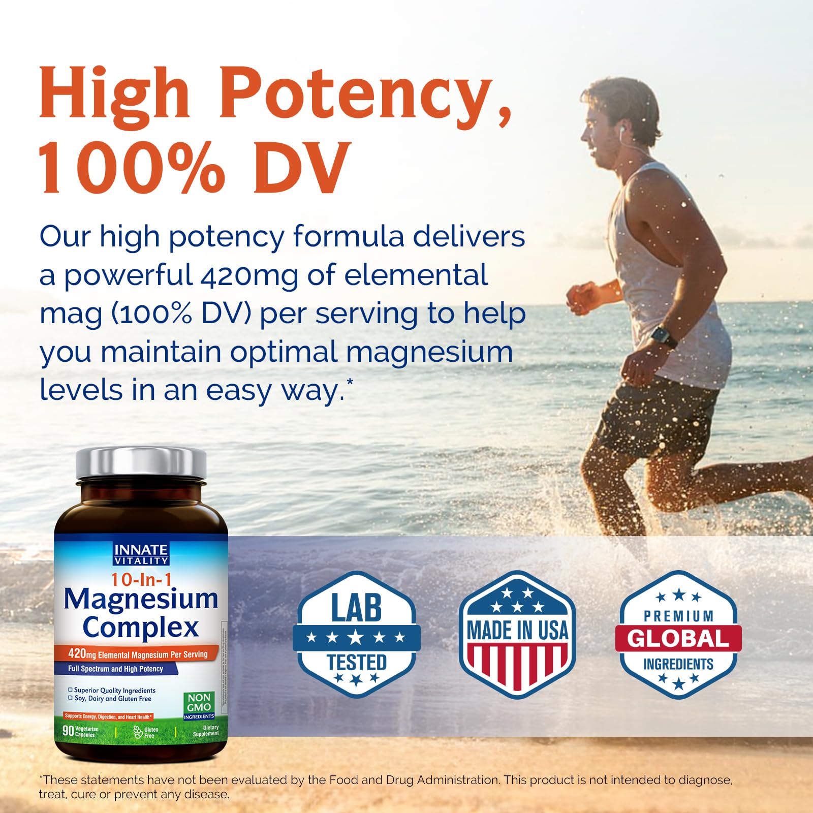 Innate Vitality 10-in-1 Magnesium Complex 960mg, 420mg Elemental Mag per Serving, with Magnesium Glycinate, Citrate, Malate, and More, Sleep, Digestion, Energy Support, 90 Vegan Caps Innate Vitality uk supplements