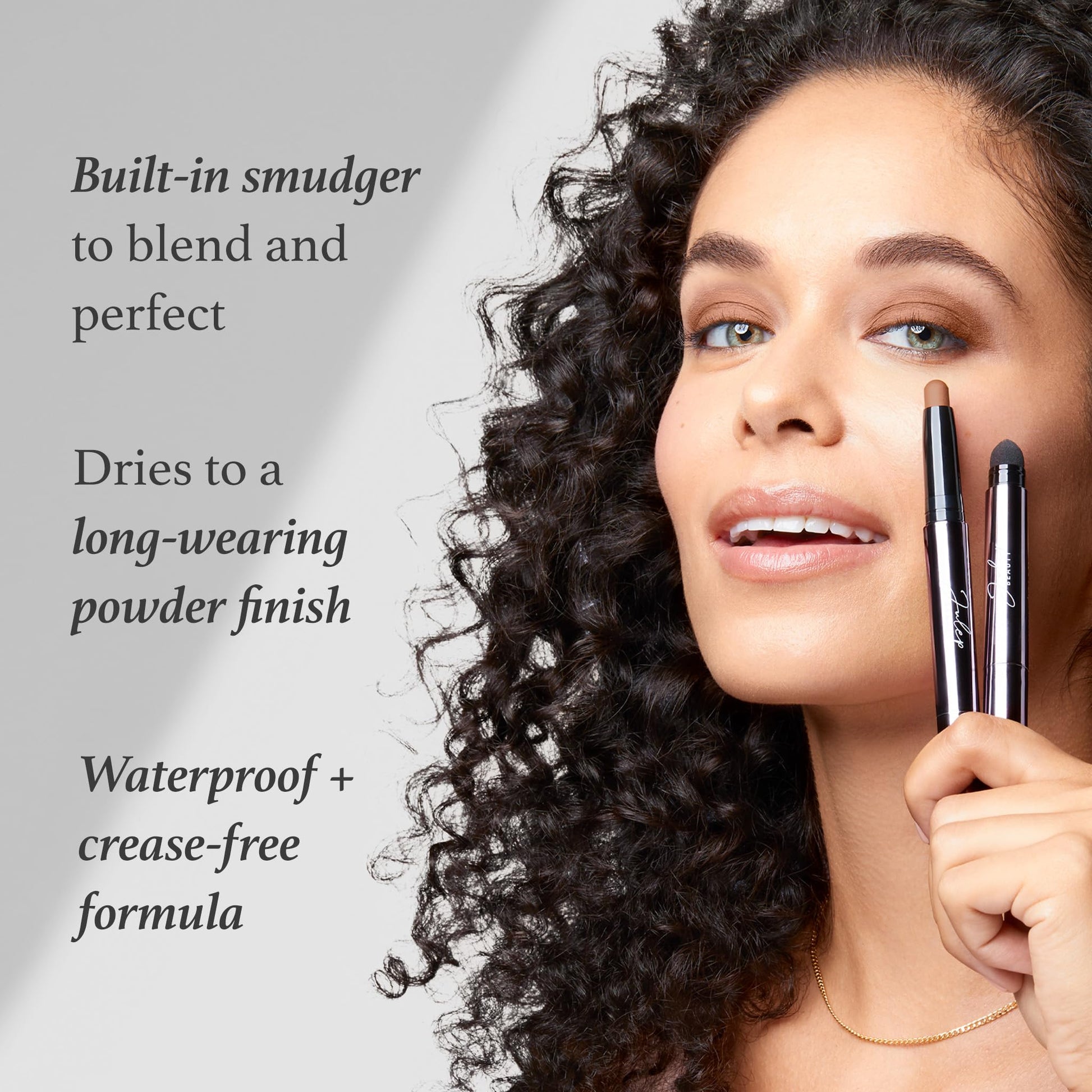 Julep Eyeshadow 101 Crème-to-Powder Waterproof Eyeshadow Stick Duo – Long-Lasting, Crease-Proof, Easy Apply with Built-in Smudger - Desert & Champagne Julep uk supplements
