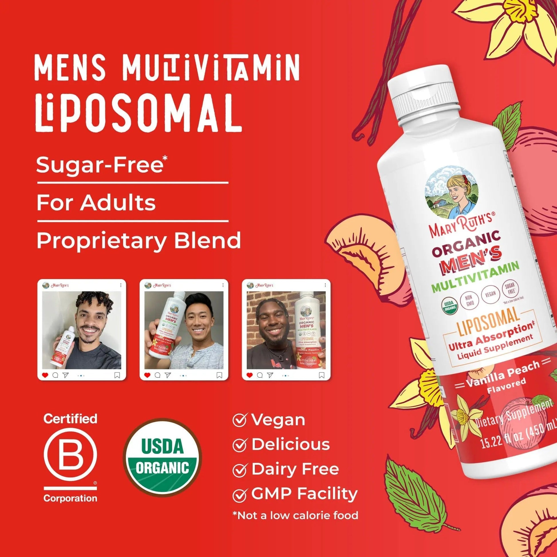 MaryRuth Organics Multivitamin for men | Sugar Free mens Multivitamin | Liquid Vitamins for men | Immune Support Supplement | MaryRuth Organics uk supplements