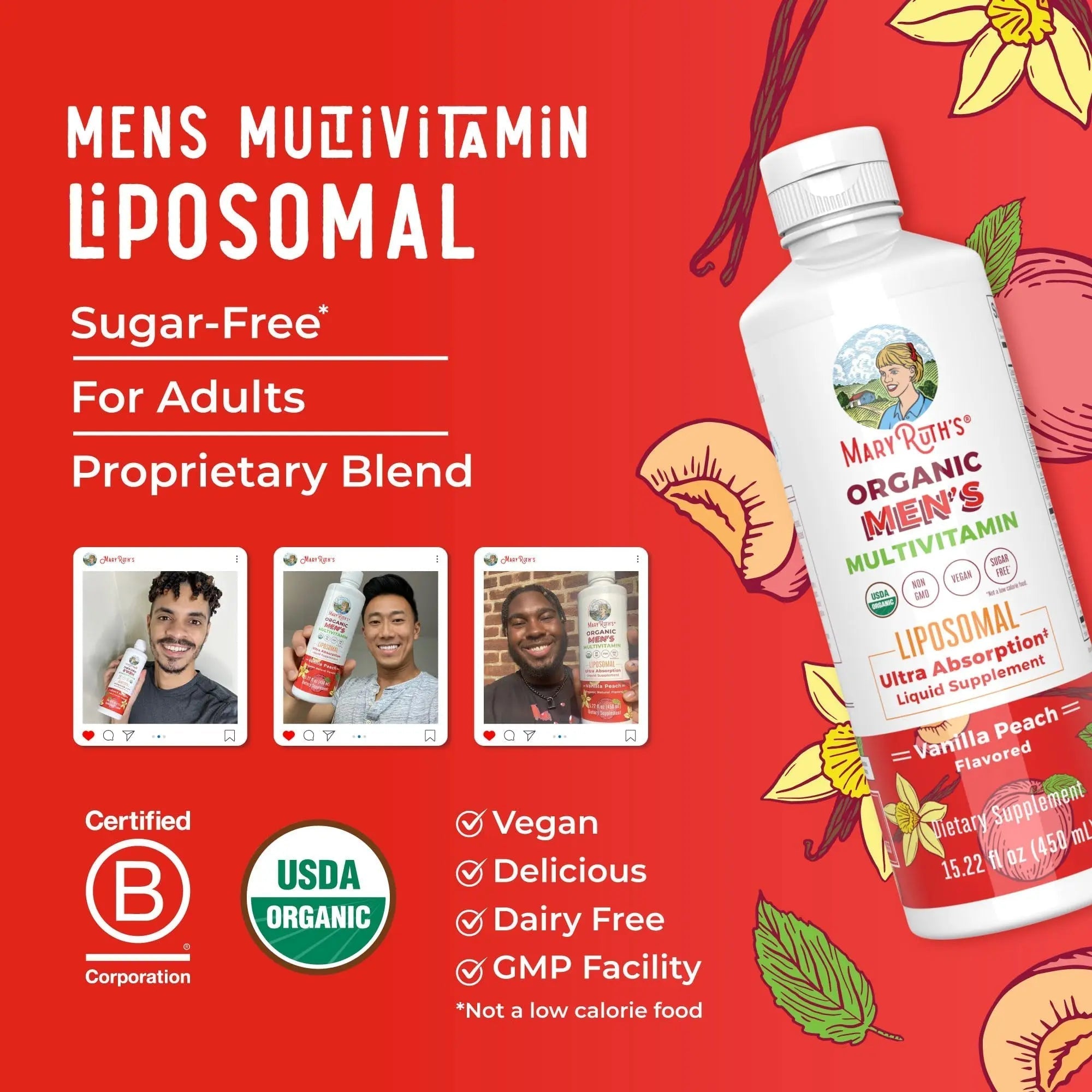 MaryRuth Organics Multivitamin for men | Sugar Free mens Multivitamin | Liquid Vitamins for men | Immune Support Supplement | MaryRuth Organics uk supplements