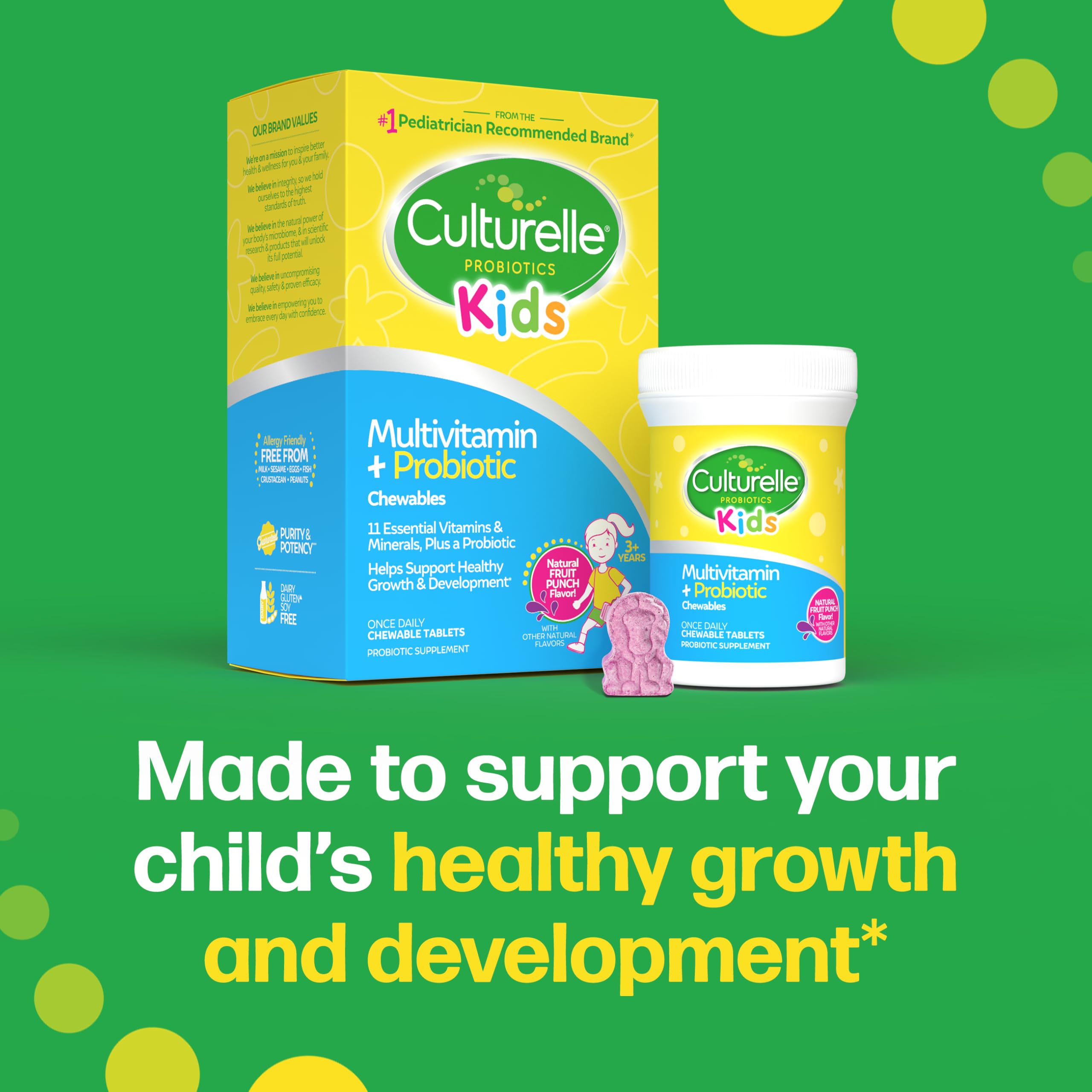 Culturelle Kids Complete Chewable Multivitamin + Probiotic For Kids, Ages 3+, 50 Count, Digestive Health, Oral Health & Immune Support Culturelle uk supplements