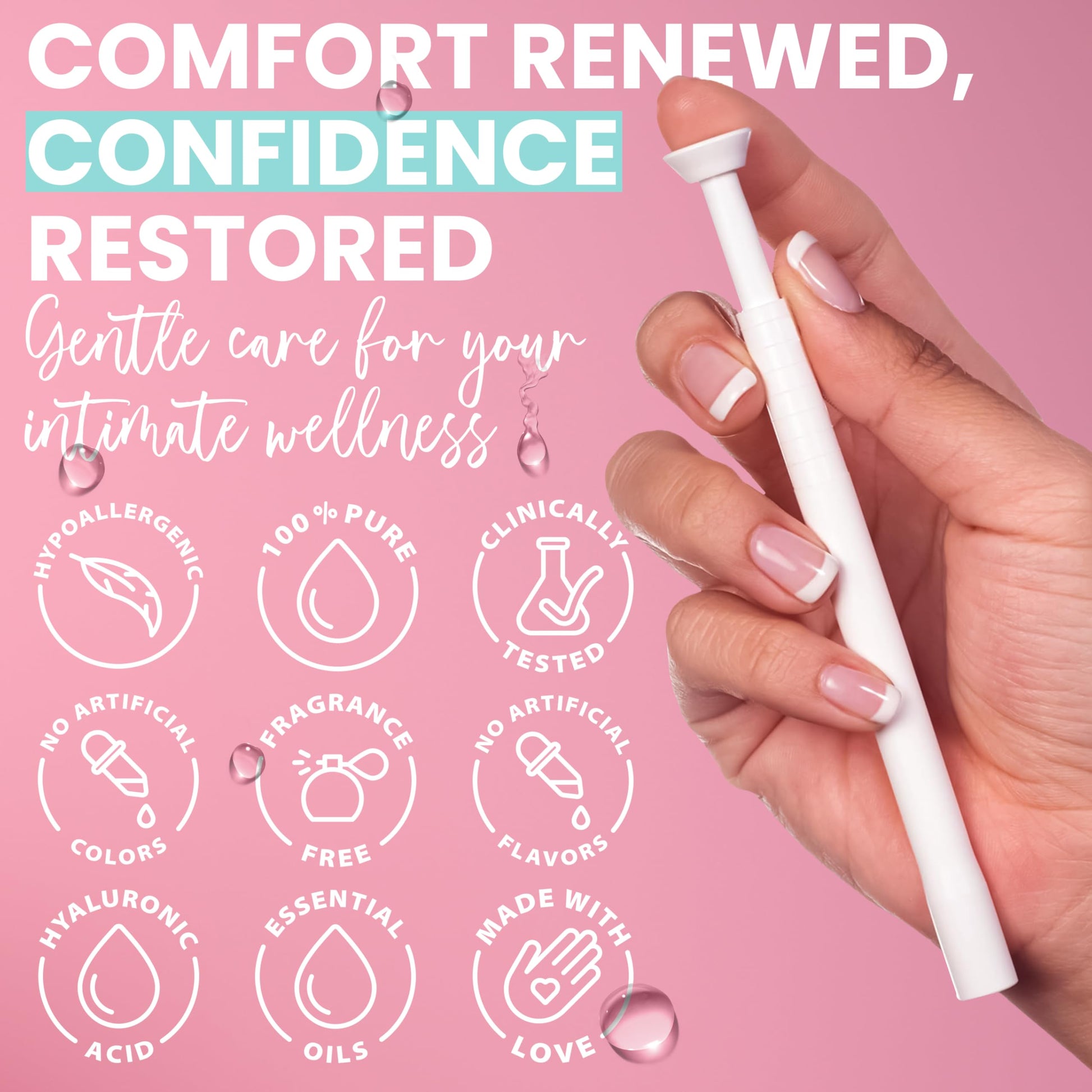 Hydro GYN Vaginal Moisturizer | Long Lasting for Vaginal Dryness & Irritation | Hyaluronic Acid & Vitamin E | Feminine Care Hormone Free | Pre and Post Menopausal | 12 Vaginal Suppositories Terramed Just Think Comfort uk supplements