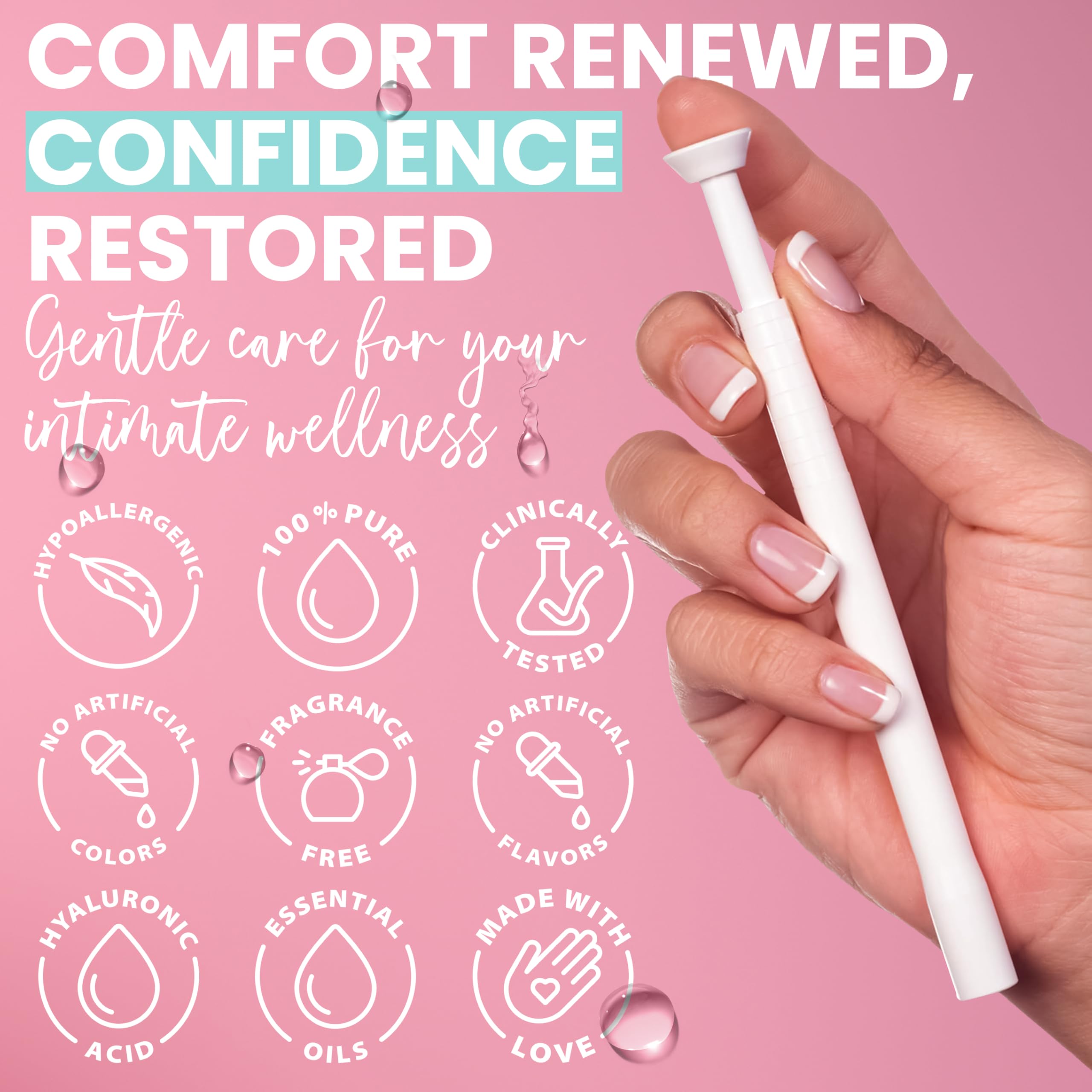 Hydro GYN Vaginal Moisturizer | Long Lasting for Vaginal Dryness & Irritation | Hyaluronic Acid & Vitamin E | Feminine Care Hormone Free | Pre and Post Menopausal | 12 Vaginal Suppositories Terramed Just Think Comfort uk supplements