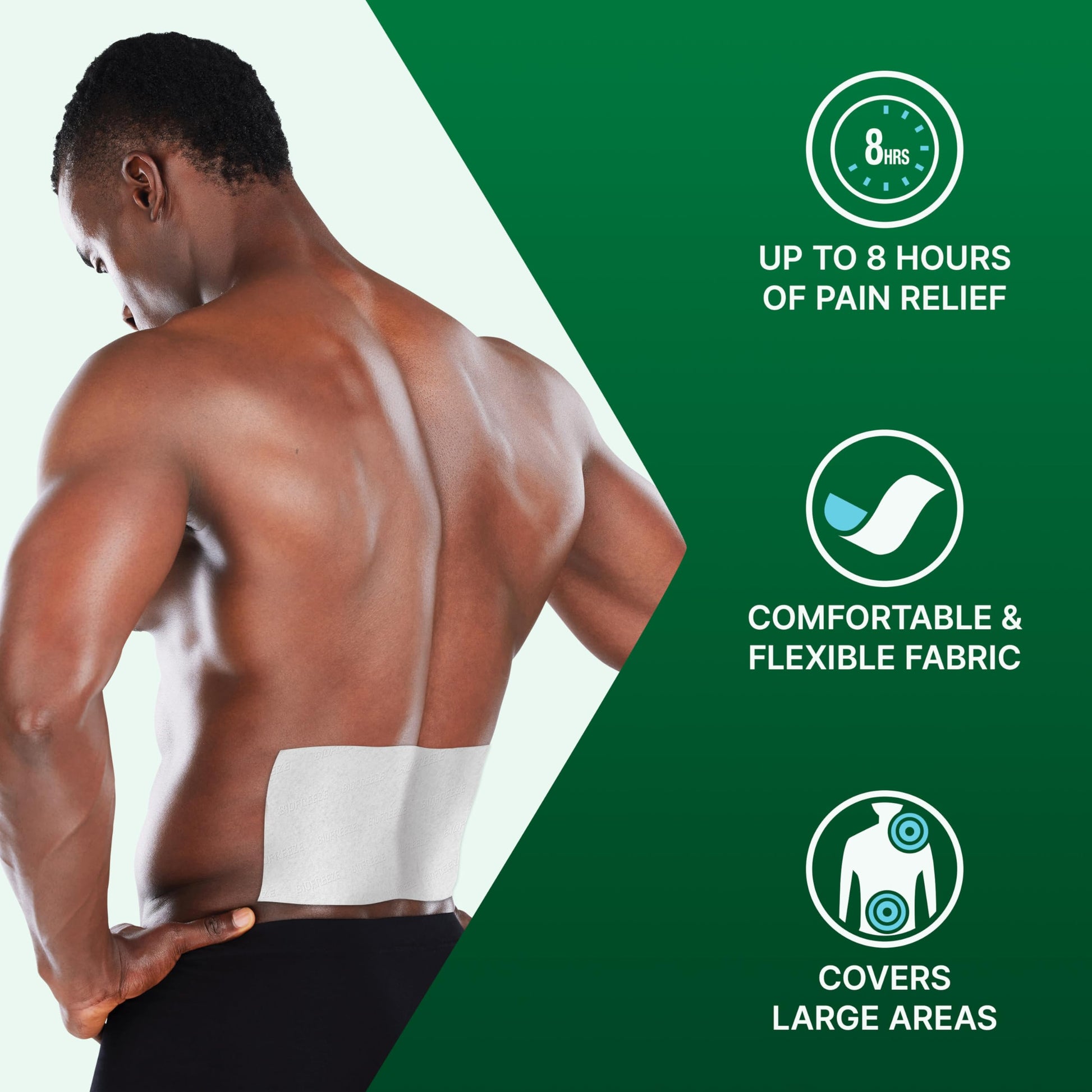 Biofreeze XL Pain Relief Patches, Menthol Pain Patches for Lower Back, Neck, Knee, & Shoulder, Comfortable & Flexible Fabric Stays in Place, 4 ct Biofreeze uk supplements