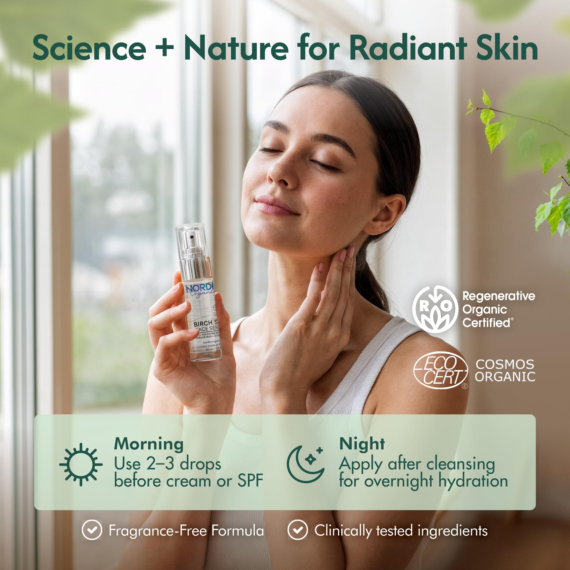 Nordic Organic Birch Sap Face Mist – COSMOS Certified Organic Formula with Hyaluronic Acid & Chaga Mushroom, Fragrance Free, Made in Finland 3.38 oz (100 ml), 1 Bottle Nordic Organic uk supplements