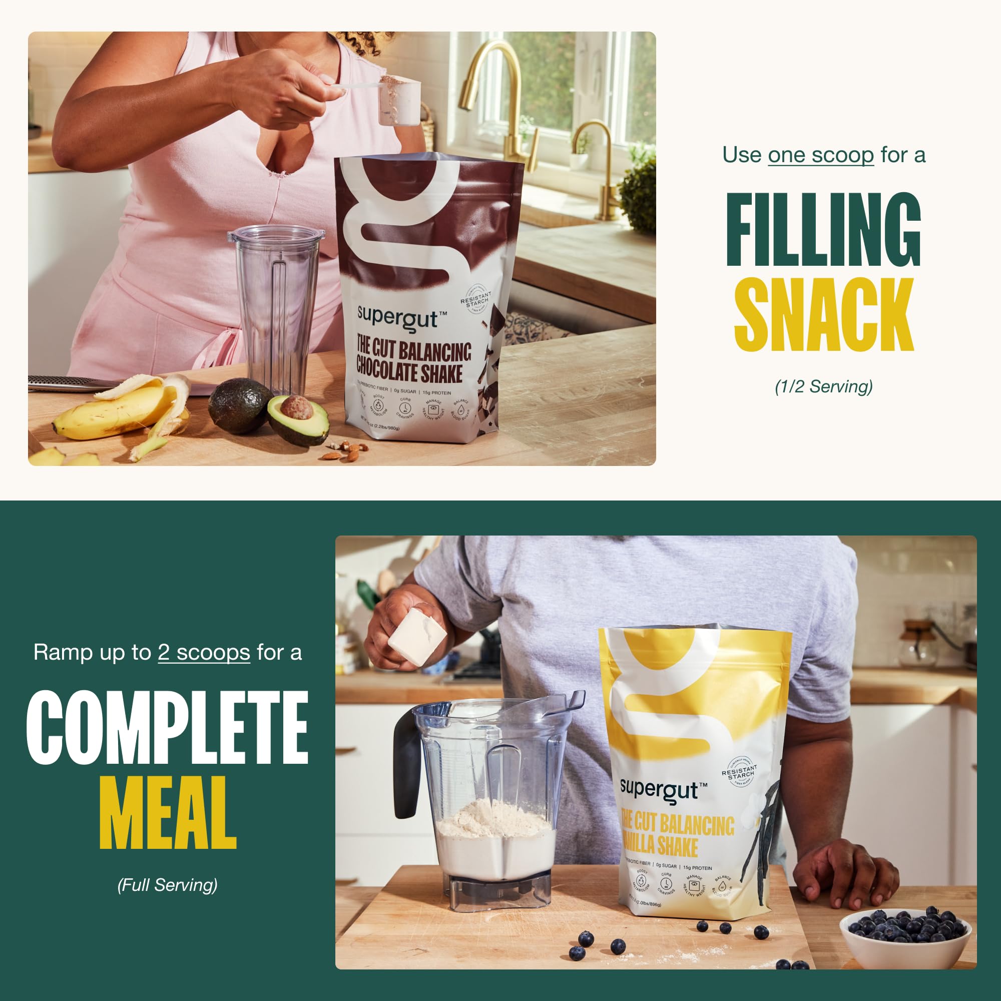 Supergut Prebiotic Shakes | Meal Replacement | Gut Health | Appetite Suppressant | High Protein and Fiber Supergut uk supplements