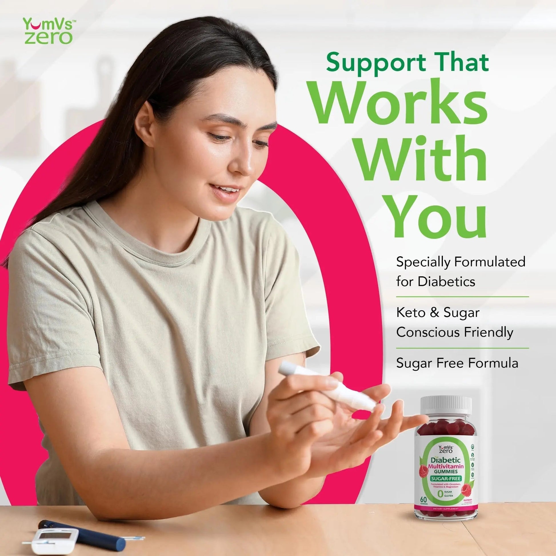YUM-V'S Multivitamin for Women & Men – Sugar Free Multivitamin Gummies – Zero Sugar Gummy with Chromium, Thiamine & Magnesium YUM-V'S uk supplements