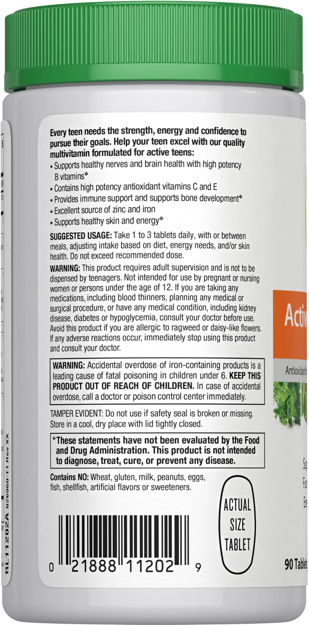Rainbow Light Multivitamin for Teens, Vitamin C, Zinc, & B Complex, Supports Brain Health, Nerve Function Rainbow Light uk supplements