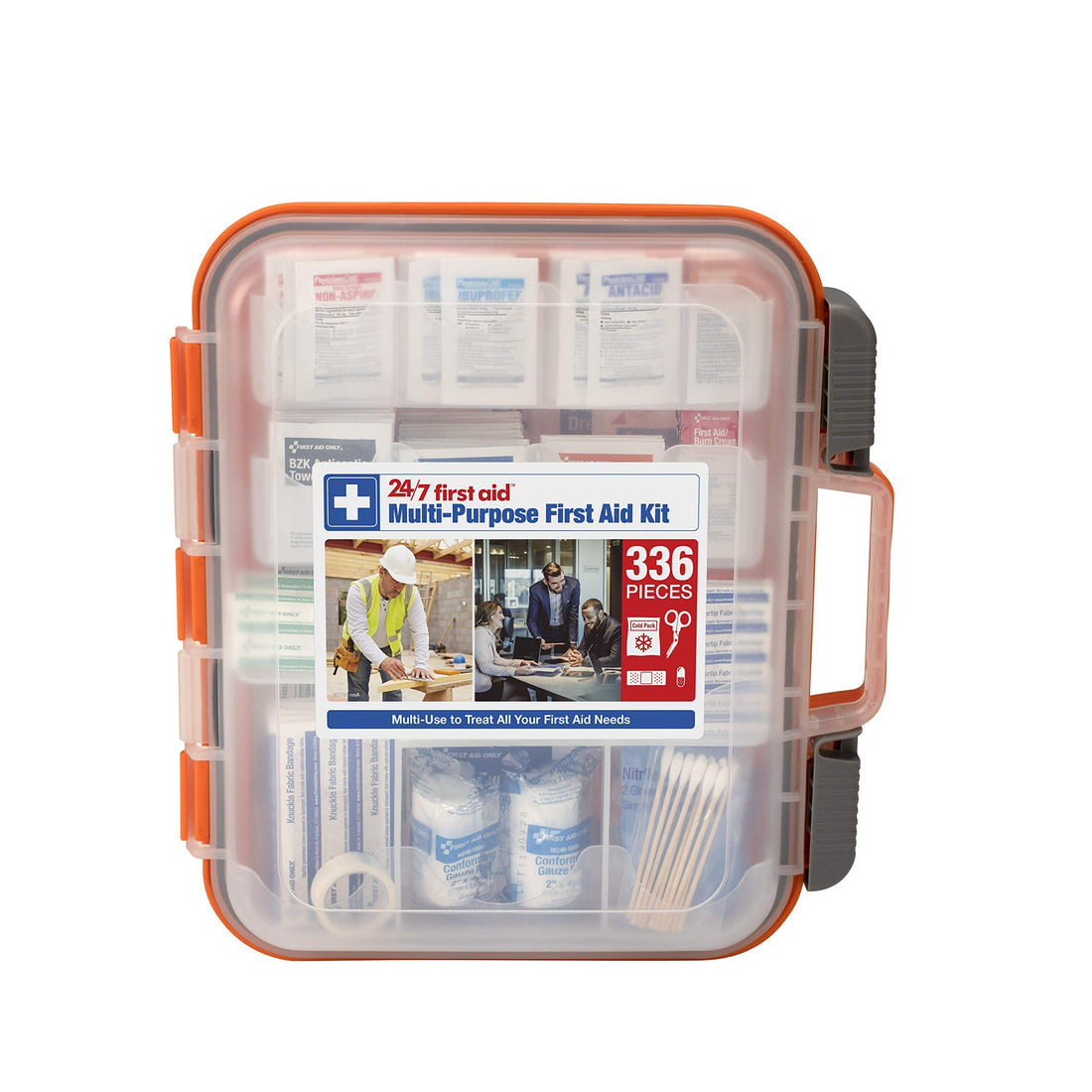 336 Piece First Aid Kit, Plastic Case 24/7 First Aid uk supplements