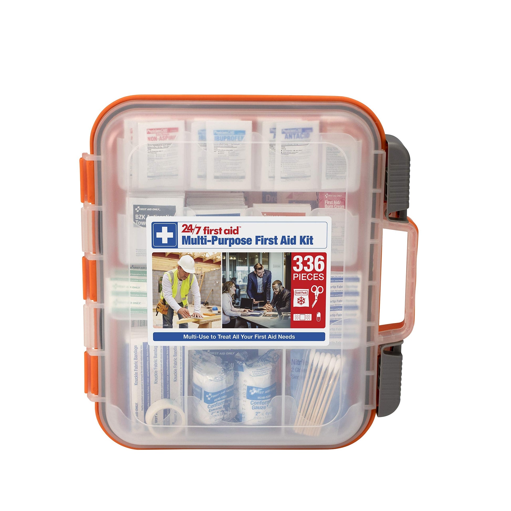 336 Piece First Aid Kit, Plastic Case 24/7 First Aid uk supplements