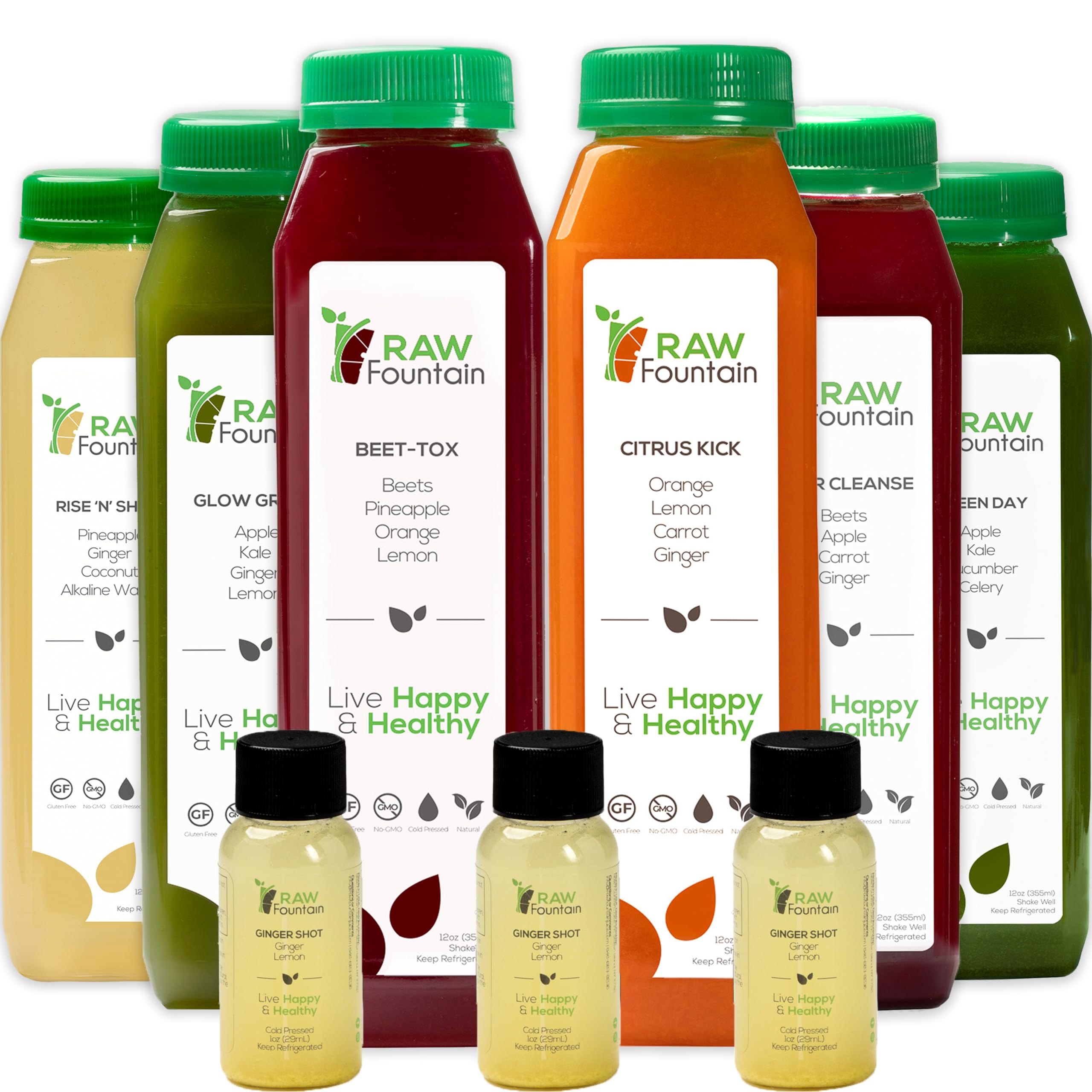 Raw Fountain 1 Day Juice Cleanse, All Natural Detox Cleanse, Cold Presssed Fruit Raw Fountain uk supplements