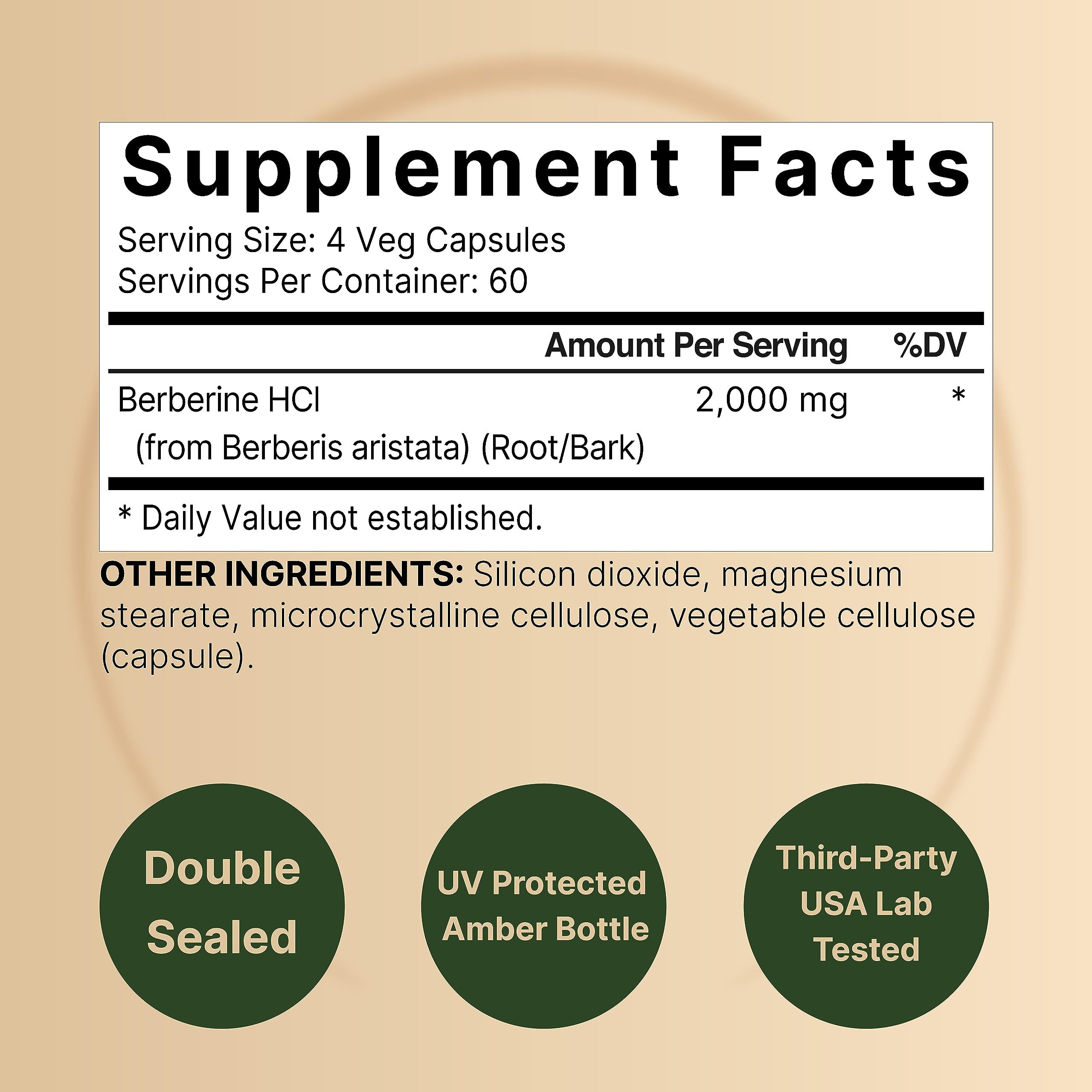 Berberine Supplement 500mg Per Capsule (2,000mg Per Serving) | 240 Veggie Capsules, 97% Pure Berberine HCL – Plant Based, Vegan, Non-GMO NatureBell uk supplements