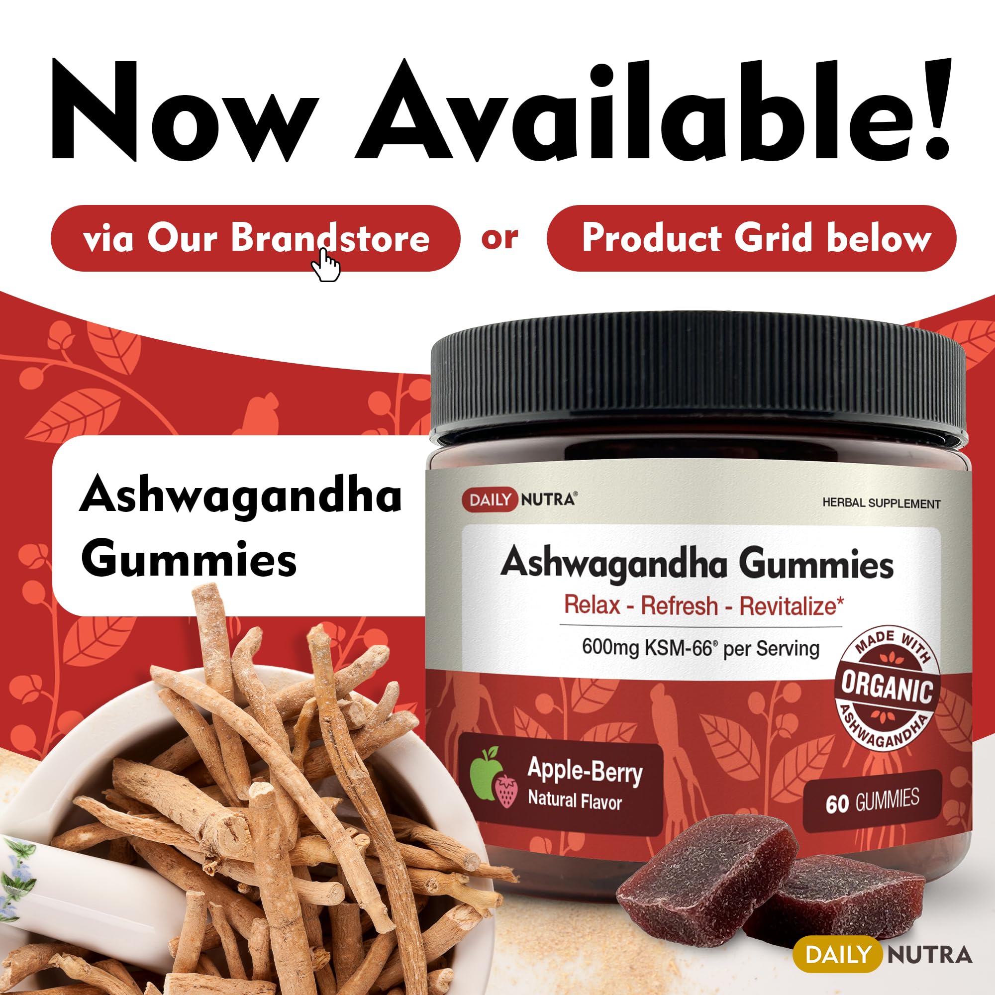 DailyNutra KSM-66 Ashwagandha 600mg Organic Root Extract - High Potency Supplement DailyNutra uk supplements