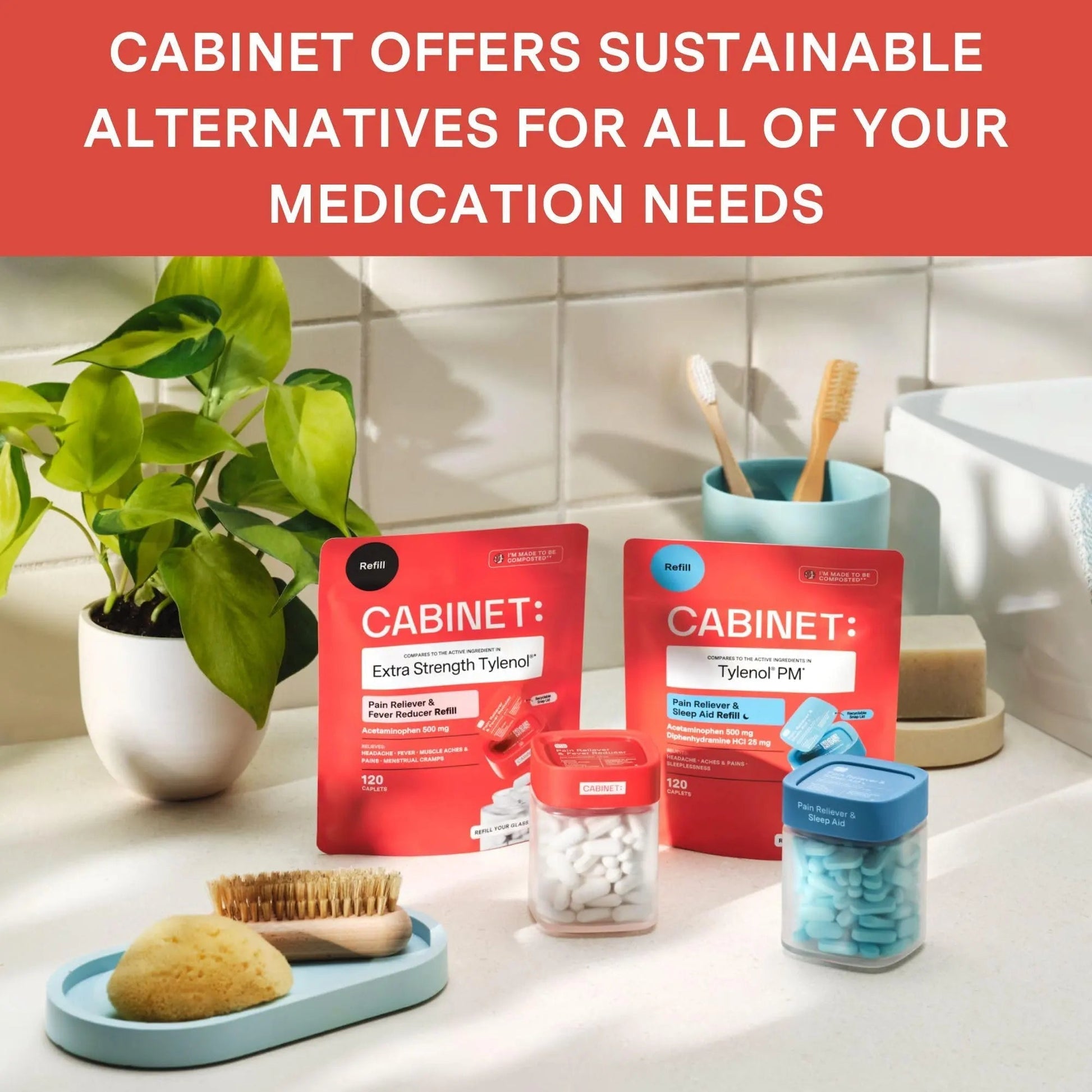 Cabinet: 500mg Acetaminophen for Headache Relief, Toothaches, Sore Throat, and Fever Reducer, 120 Tablets (Refill Pouch) Cabinet: uk supplements
