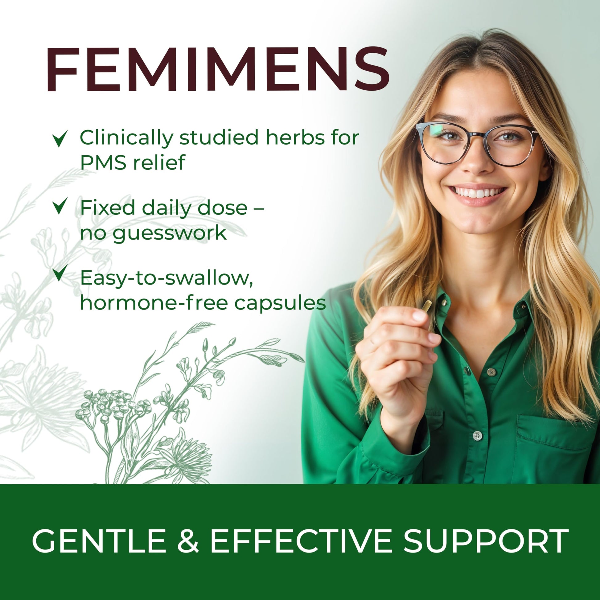 FEMIMENS – PMS Support Supplement for Women – PMS Relief for Women & Menstrual Cramp Relief – Hormonal Balance for Women – Chasteberry Vitex, Ashwagandha, Ginger, Fenugreek – 120 Vegan Capsules Ananta Medicare USA uk supplements