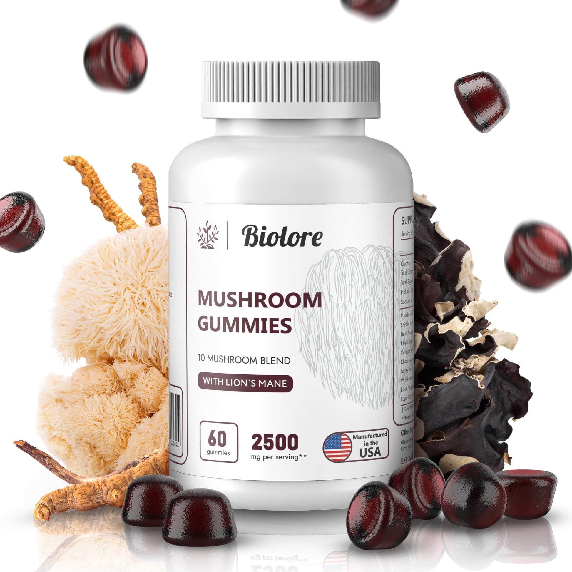 Biolore Mushroom Complex Gummies: 10 Powerful Mushrooms with Chaga, Lions Mane Biolore uk supplements