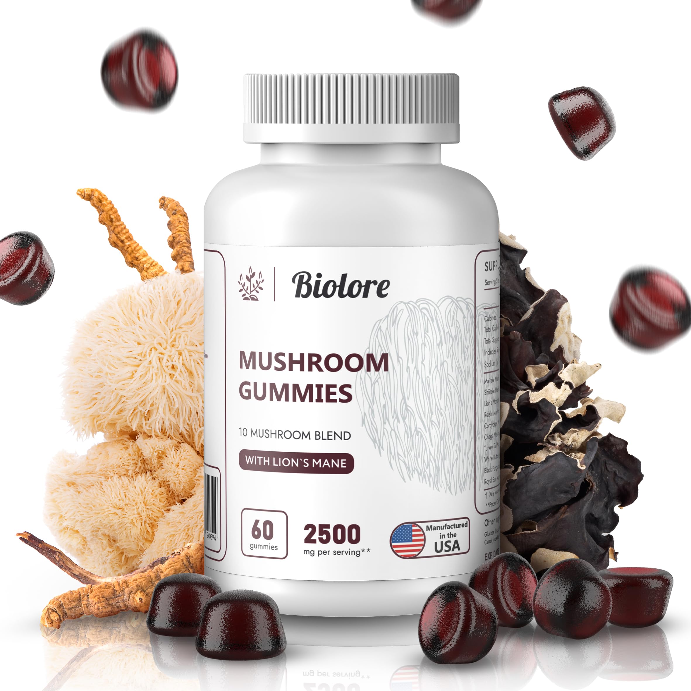 Biolore Mushroom Complex Gummies: 10 Powerful Mushrooms with Chaga, Lions Mane Biolore uk supplements