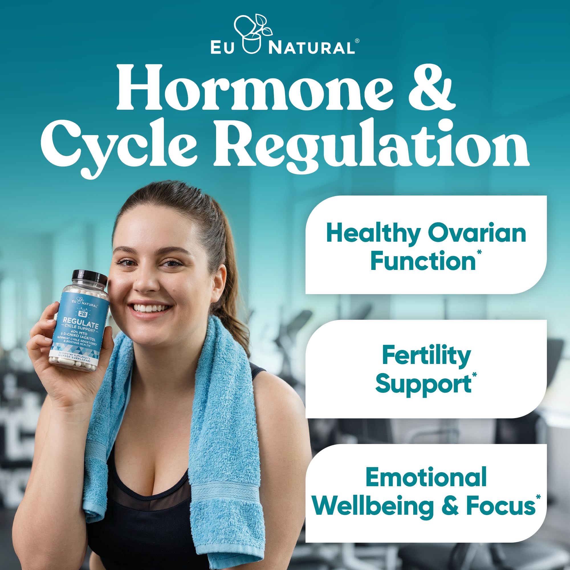 Regulate Cycle Support – Hormone Balance for Women at Optimal 40:1 Myo-Inositol 2000 mg & D-Chiro Inositol 50 mg – Supplement for Period Consistency, Menstrual & Ovulation Support – 120 Vegan Capsules Eu Natural uk supplements