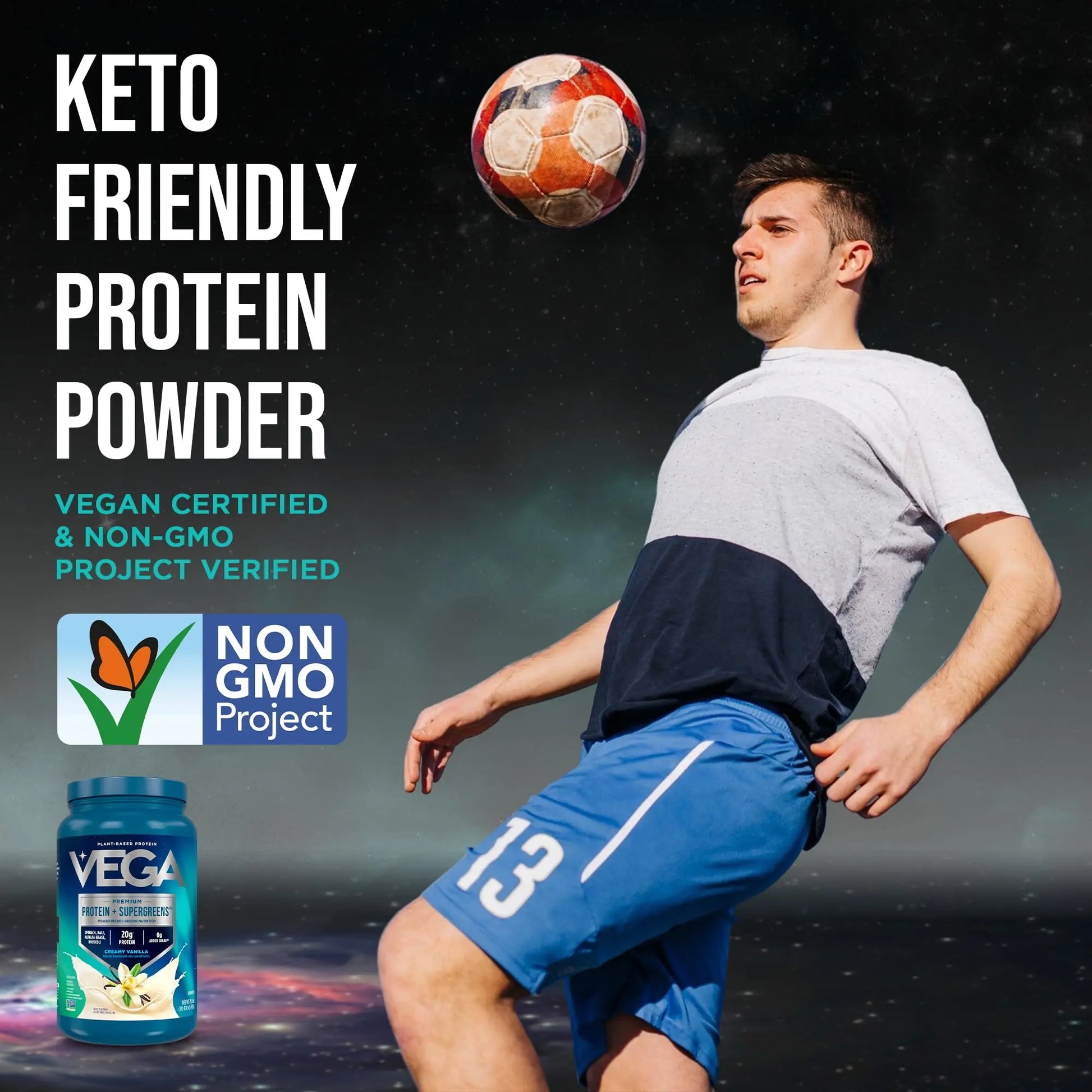 Vega Premium Protein + Supergreens, Creamy Vanilla – 20g Vegan Protein, Dairy & Gluten Free, 26.9 oz (25 Servings) Vega uk supplements