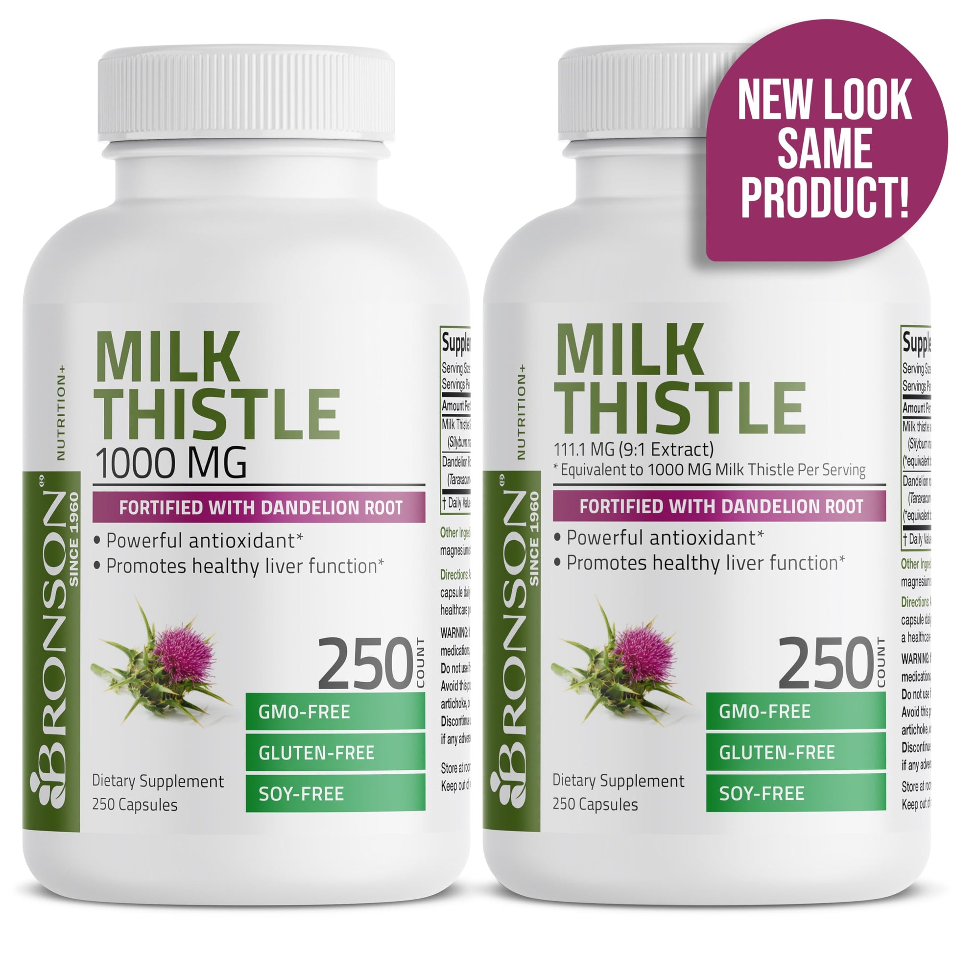 Bronson Milk Thistle Silymarin Marianum & Dandelion Root Liver Health Support Bronson uk supplements