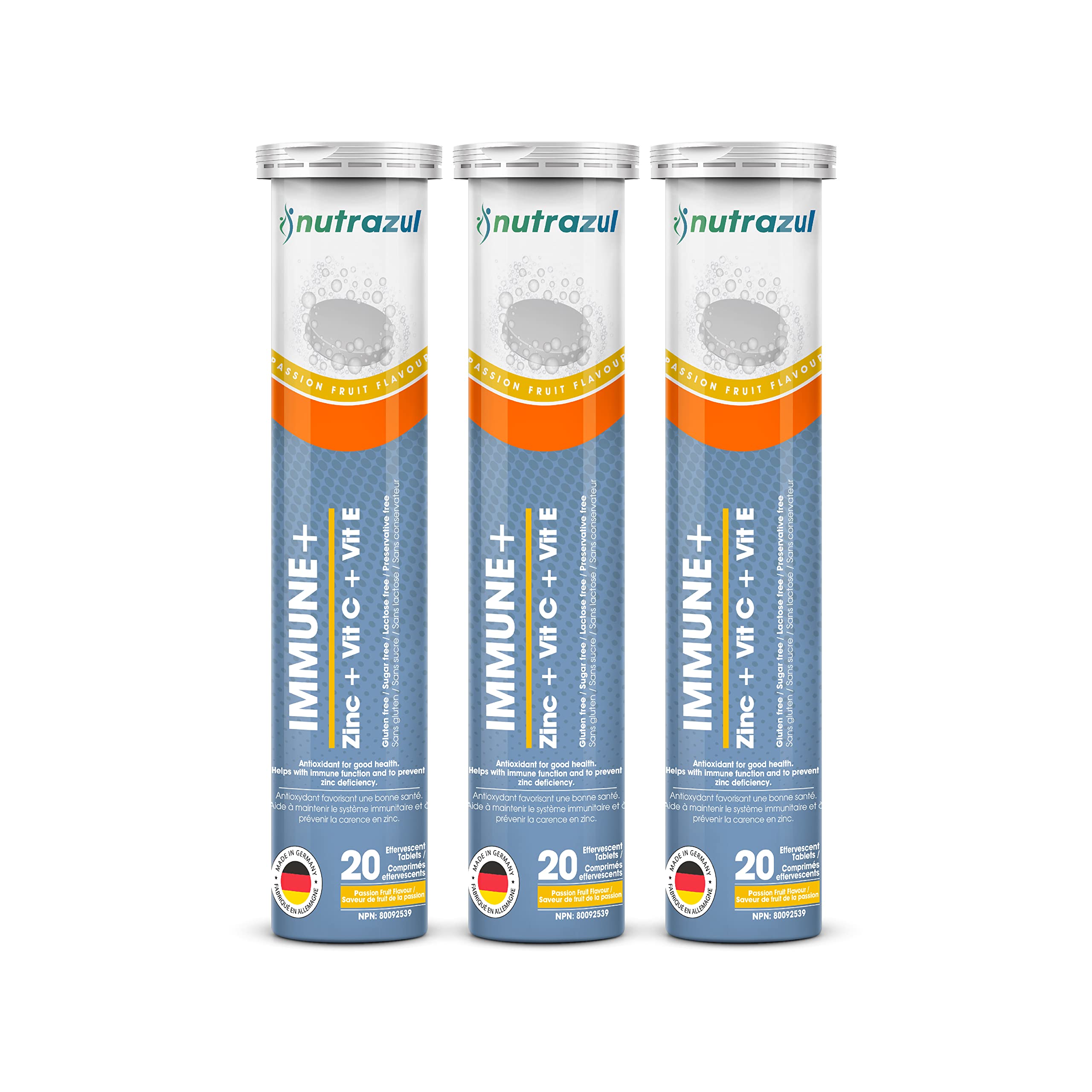 nutrazul Immune+ Effervescent Tablets, Vitamin C, Vitamin E & Zinc Supplement, Supports Overall Wellness with a VIT C, VIT E & Zinc Blend nutrazul uk supplements
