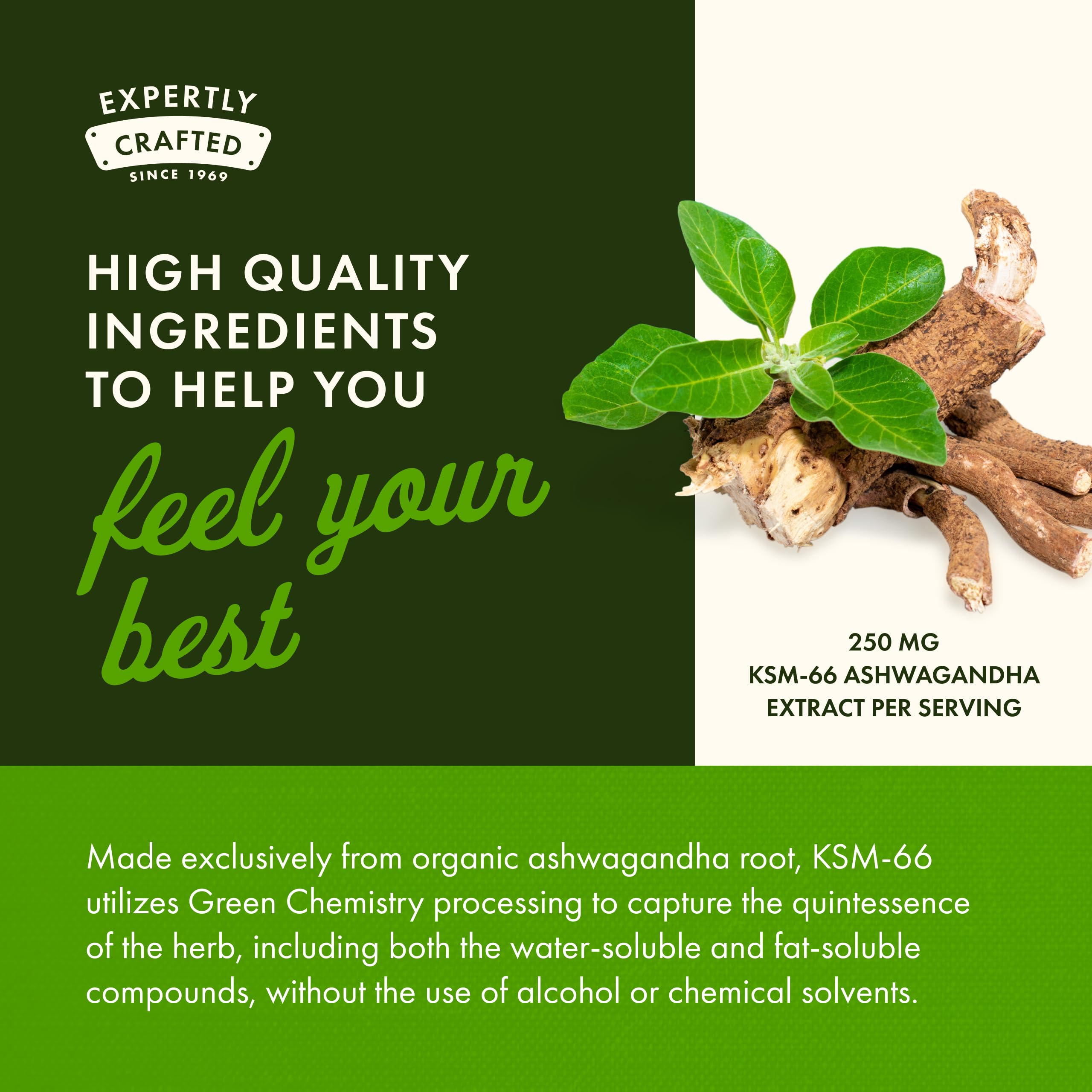 Swanson Ultimate Ashwagandha KSM-66 - Herbal Supplement Supporting Healthy Stress Levels & Relaxation - Natural Formula to Promote a Calm & Relaxed Mindset - (60 Veggie Capsules, 250mg Each) Swanson uk supplements
