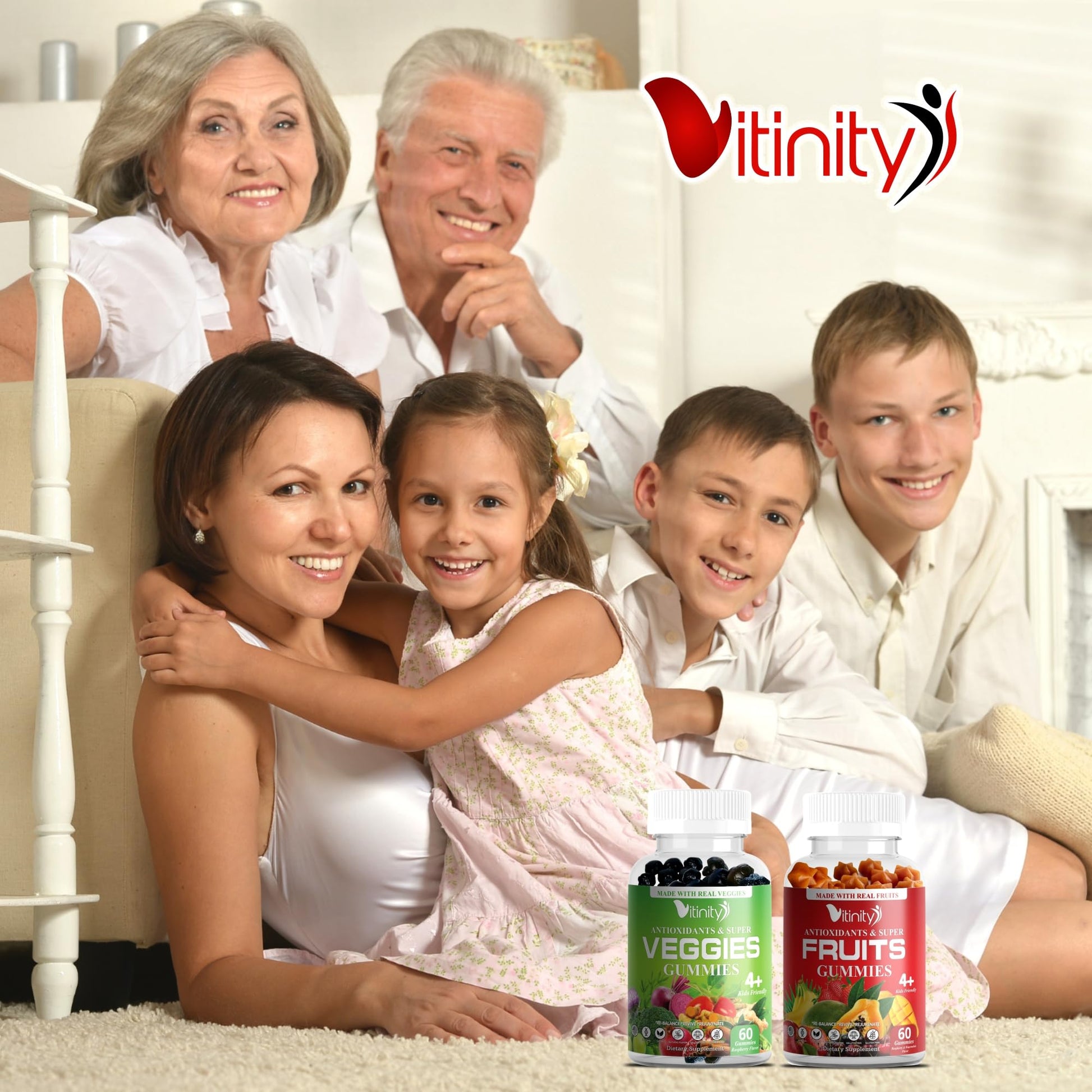 VITINITY Made with Real Fruit-Real Veggie Gummies-Superfood Vegetable Vitamin Sup VITINITY uk supplements