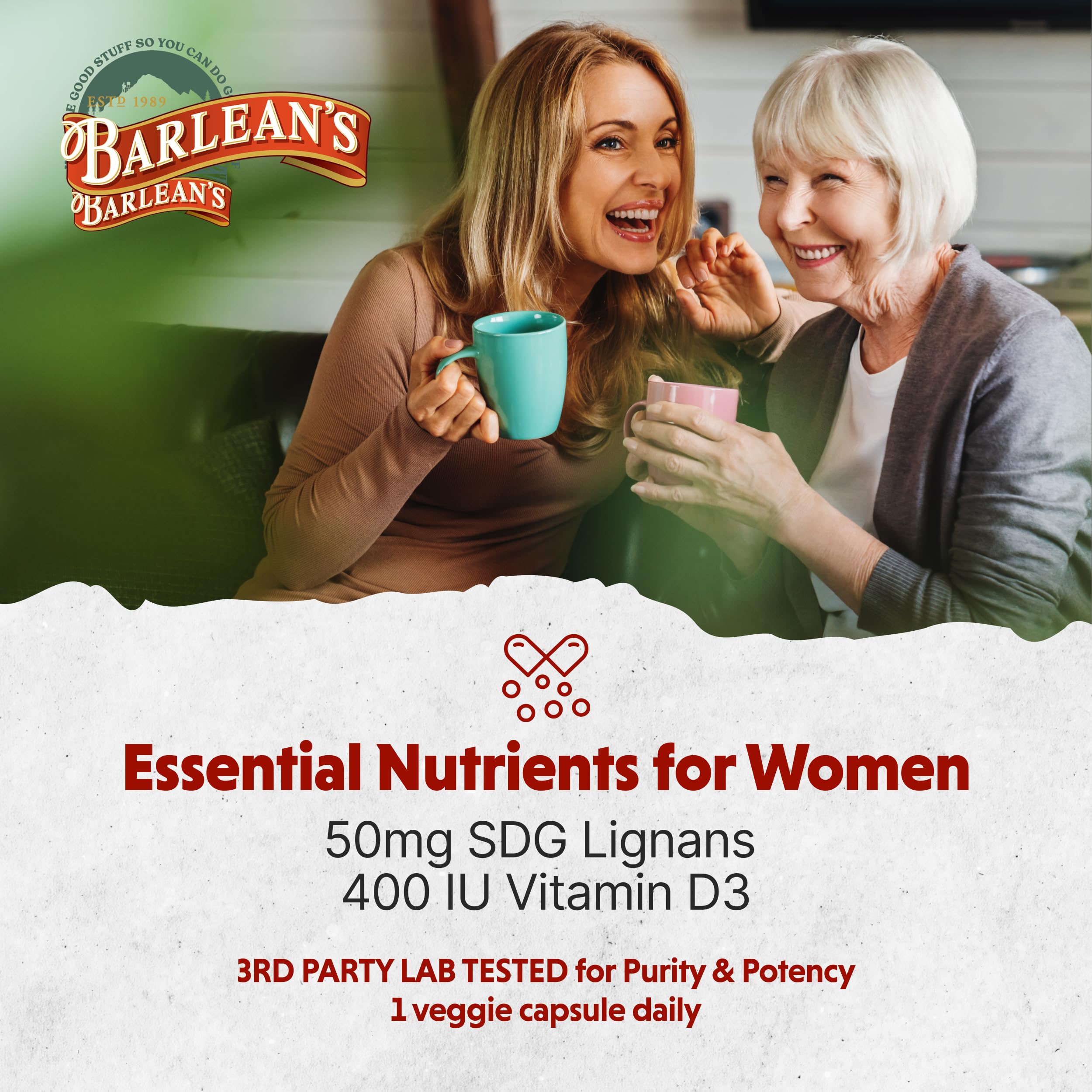 Brevail Plant Lignan Extract Capsules, Proactive Breast Health Supplement with 50 mg SDG Lignans from Flax Seed Hulls for Healthy Estrogen Balance and PMS Mood Support Pills, 30 Count Barlean's uk supplements