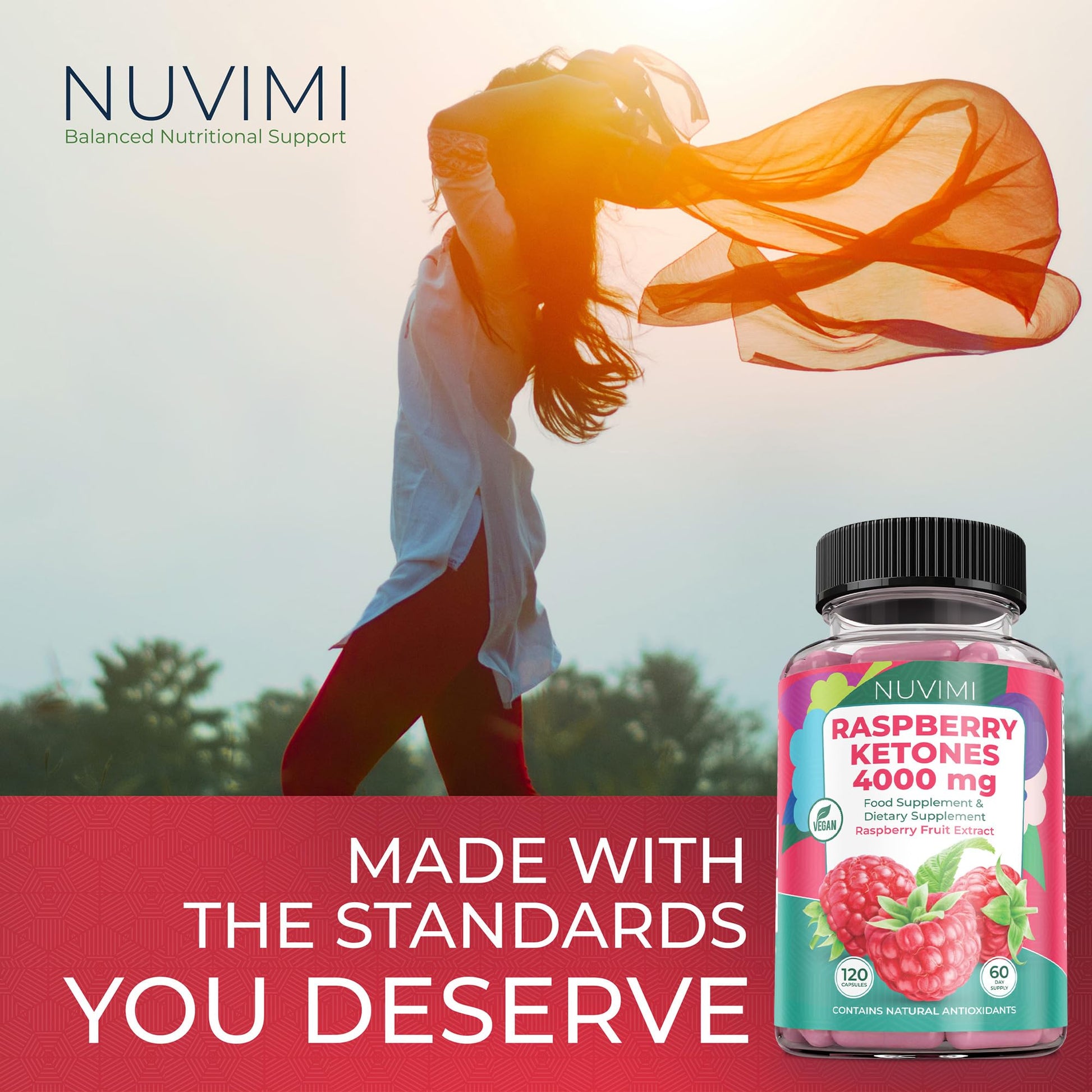 NUVIMI Raspberry Ketones 4000 mg Natural Dietary Food Supplement to Support Healthy NUVIMI uk supplements