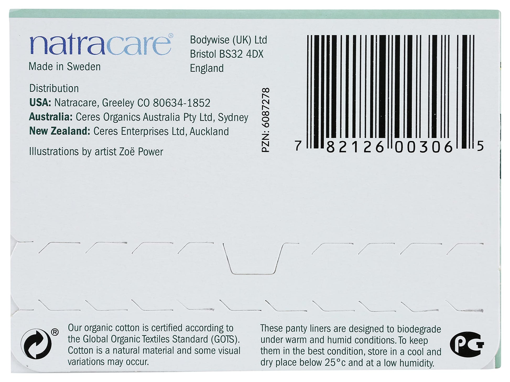 Natracare Natural Organic Curved Panty Liners, with Certified Organic Cotton, Ecologically Certified NATRACARE uk supplements