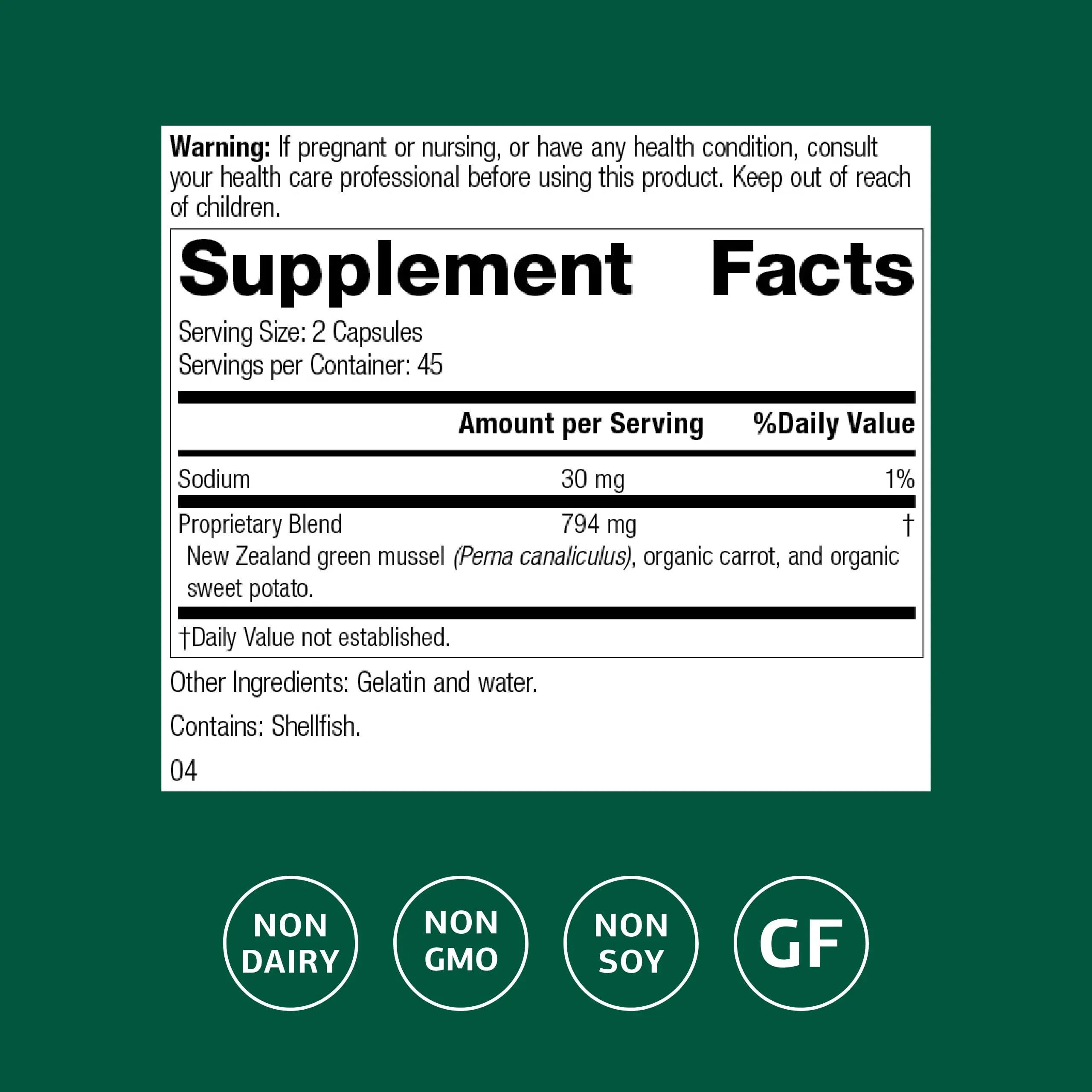 Standard Process Nutrimere - Supports Joint Health - Joint Supplement with Perna Canaliculus & New Zealand Green Mussel - Gluten-Free, Non-Soy & Non-Dairy - 90 Capsules Standard Process Inc. uk supplements