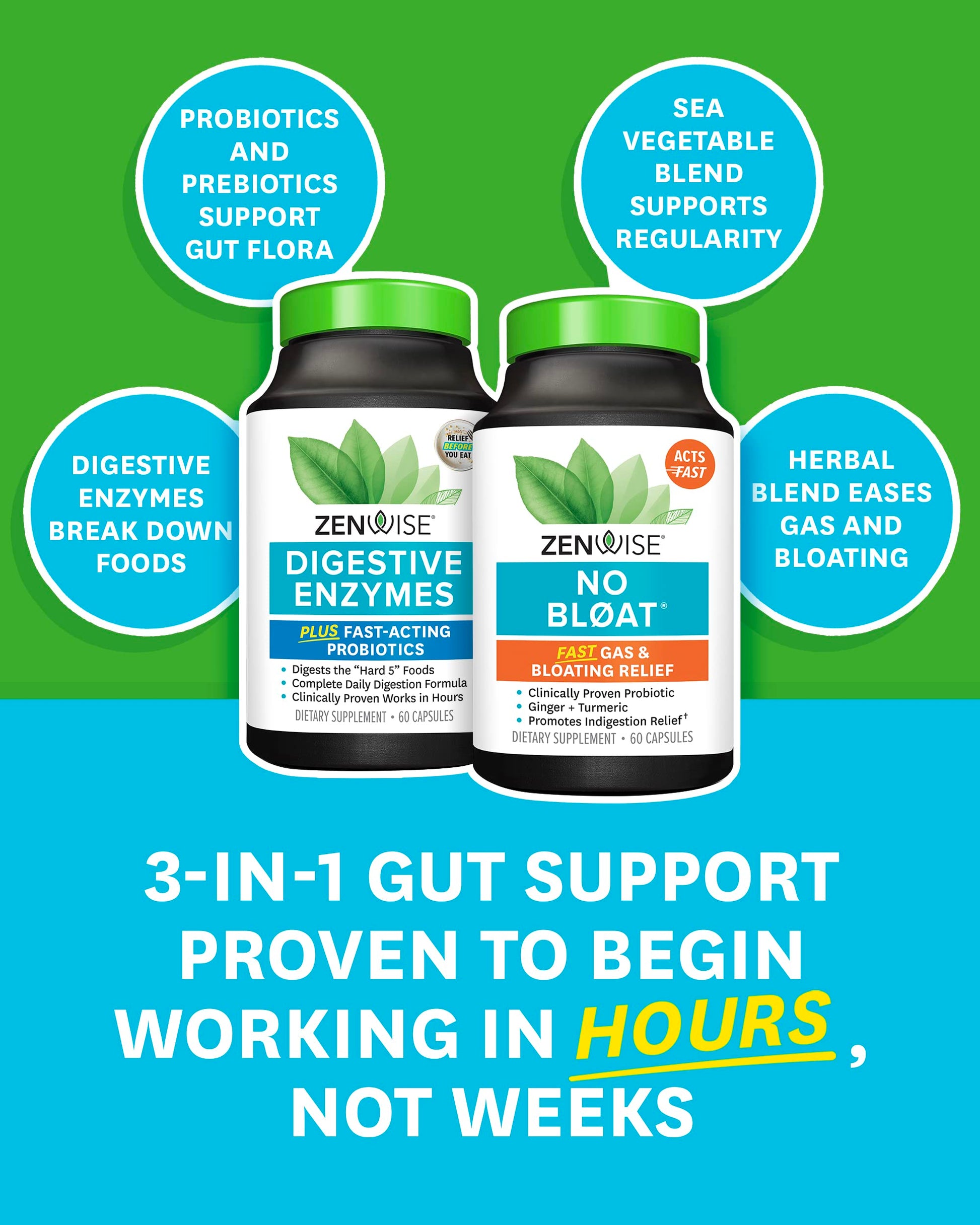Zenwise Health Digestive Bliss Bundle - Digestive Enzymes, NO BLØAT Zenwise Health uk supplements