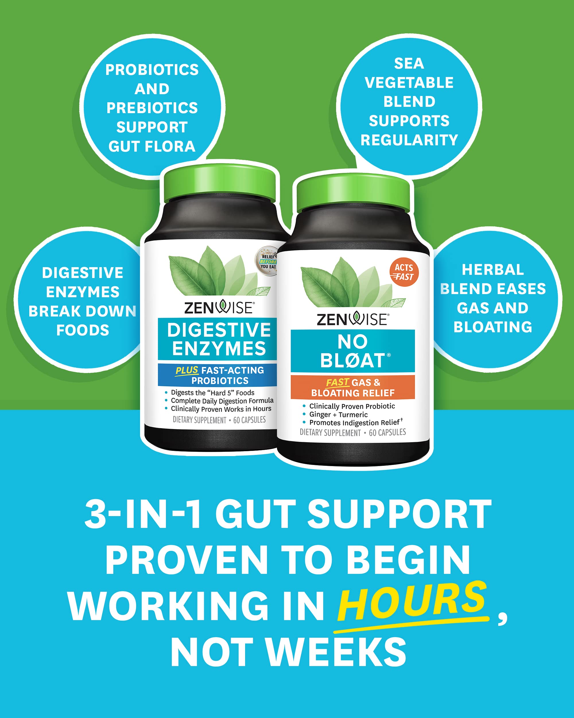 Zenwise Health Digestive Bliss Bundle - Digestive Enzymes, NO BLØAT Zenwise Health uk supplements