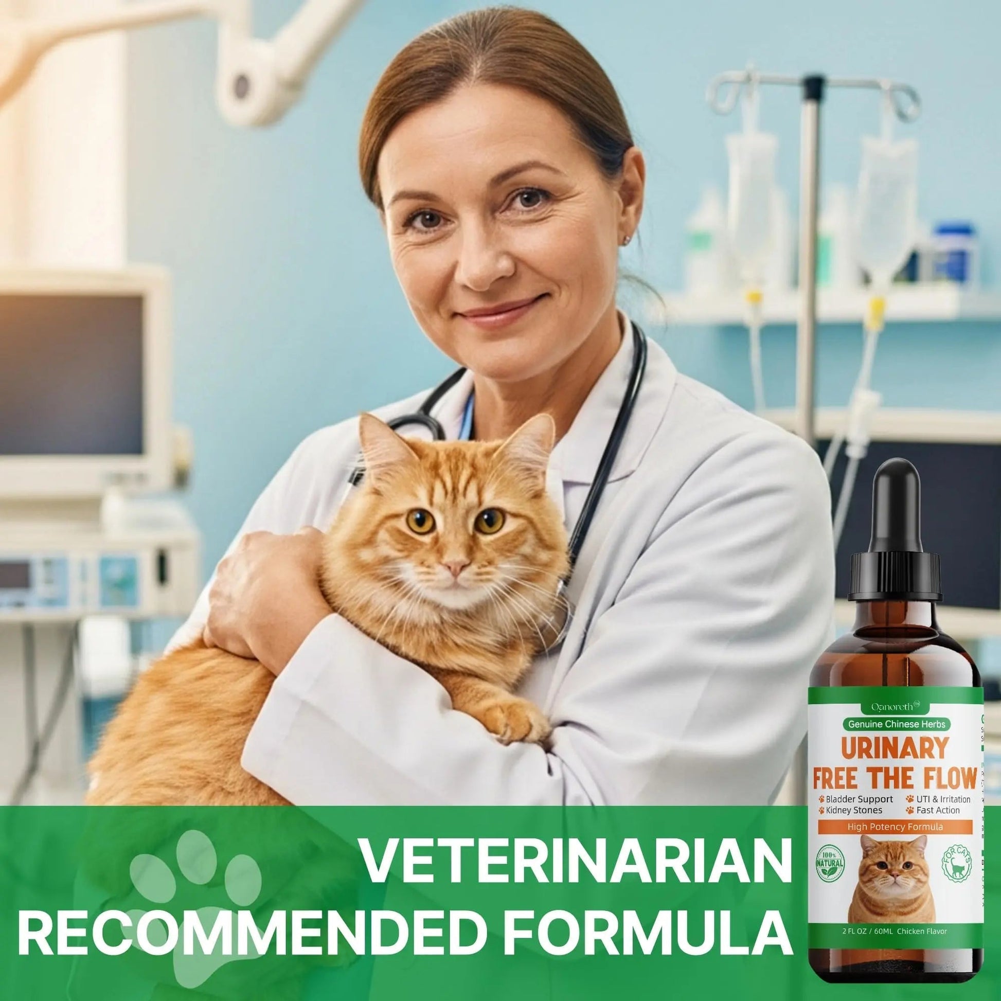Cat Bladder Remedy for Stones & Crystals, Kidney StonesDissolver forCat- Urinary Free The Flow - Cat Urinary Tract Infection Treatment for Stones, Herbal CatUTI Remedy for Stone Relief & Prevention Qanoreth uk supplements