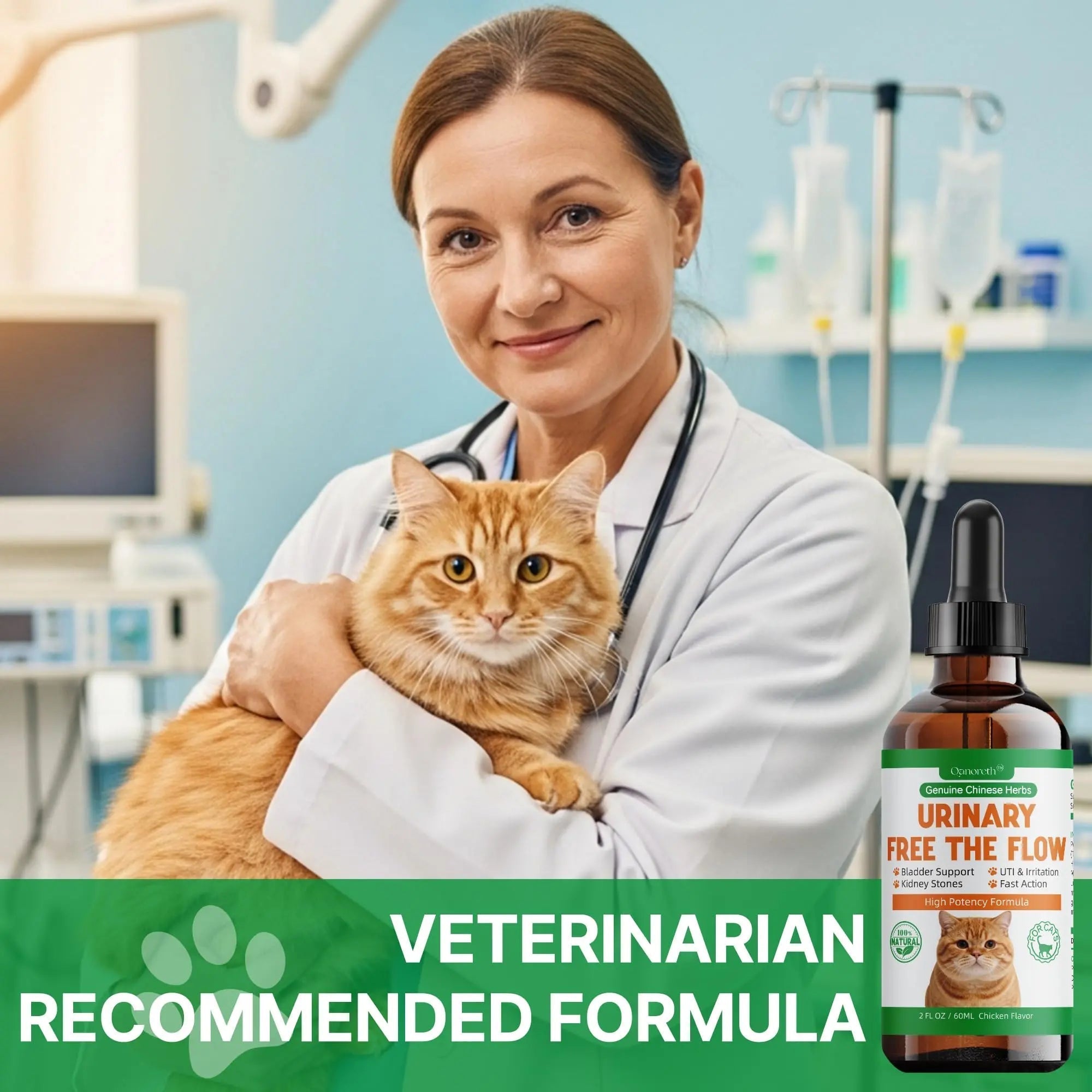 Cat Bladder Remedy for Stones & Crystals, Kidney StonesDissolver forCat- Urinary Free The Flow - Cat Urinary Tract Infection Treatment for Stones, Herbal CatUTI Remedy for Stone Relief & Prevention Qanoreth uk supplements
