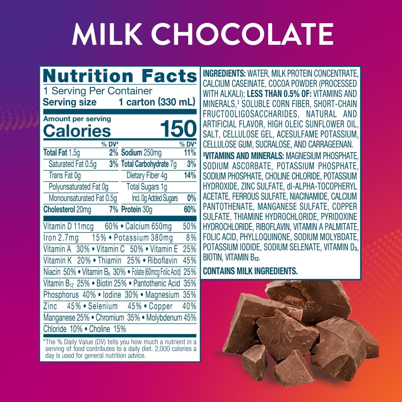 PROTALITY Milk Chocolate Nutrition Shake | 30g Protein, 1g Sugar | Nutrition Support During Protality uk supplements