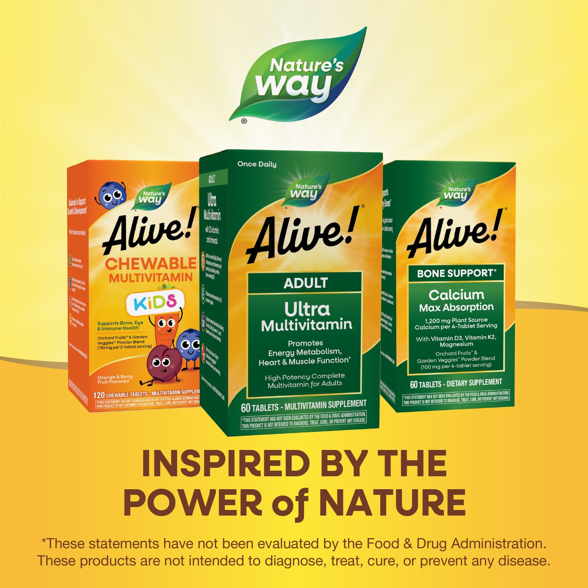 Nature's Way Alive! Adult Ultra Multivitamins, Promotes Energy Metabolism, Heart & Muscle Function*, with B-Vitamins Including Methylated B12, Gluten Free, 60 Tablets Nature's Way uk supplements