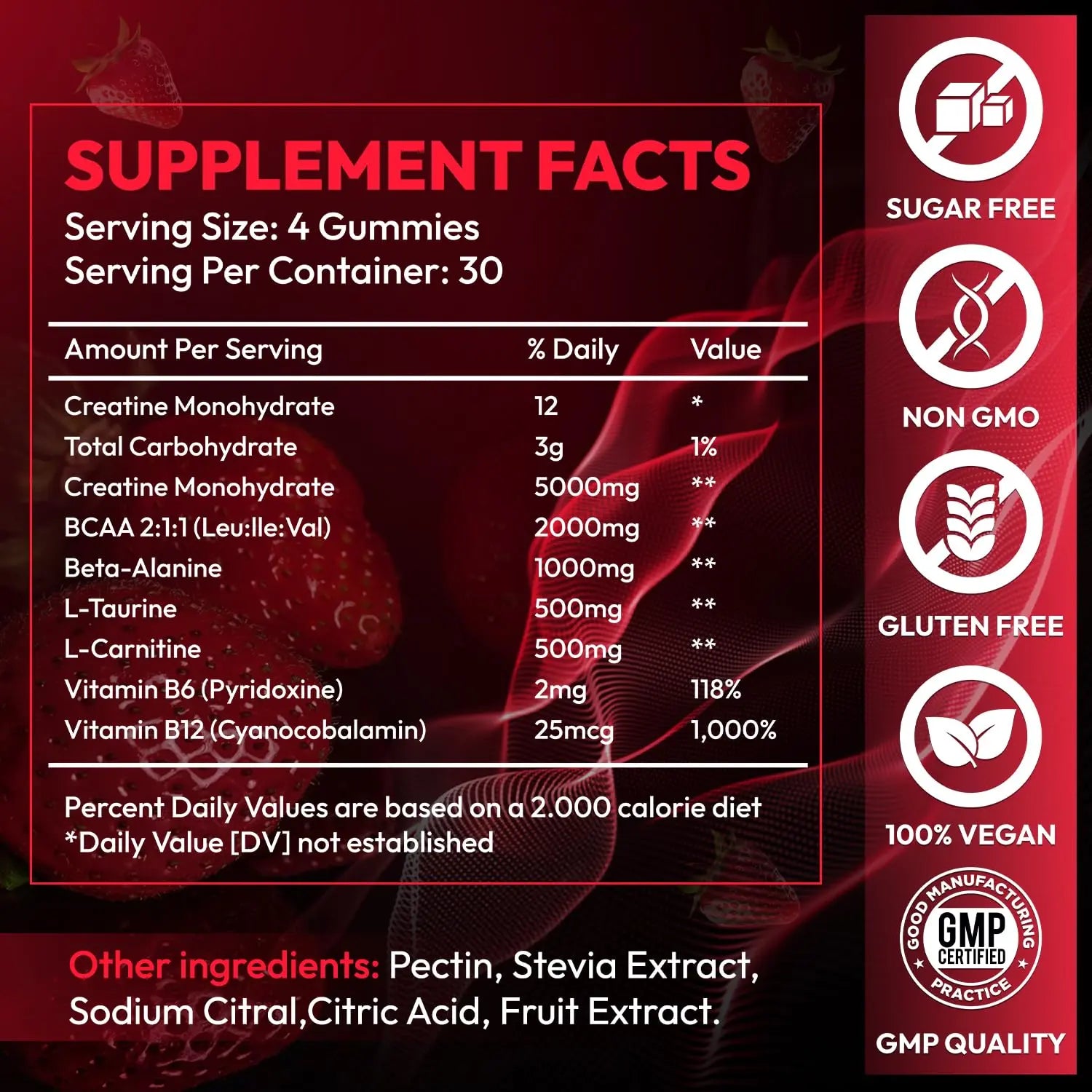 Creatine Gummies Monohydrate Complex 9000MG, Chewable Creatine Monohydrate Gummies for Men & Women with L-Taurine, BCAA 2:1, B12/6, Building Muscle Cytona uk supplements