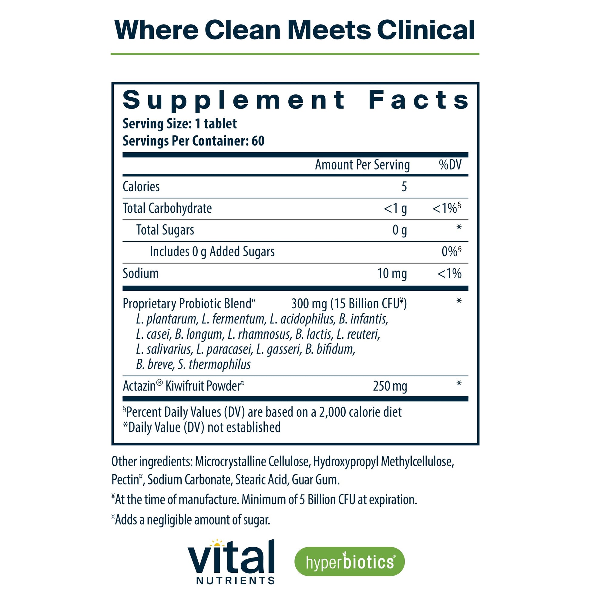 Hyperbiotics Vital Nutrients Pro-15 Advanced Probiotics for Women and Men | 15 Strains + Kiwifruit | Clinically Studied Daily Probiotics for Digestive Health, Gas, & Bloating | 60 Vegan Tablets Hyperbiotics uk supplements