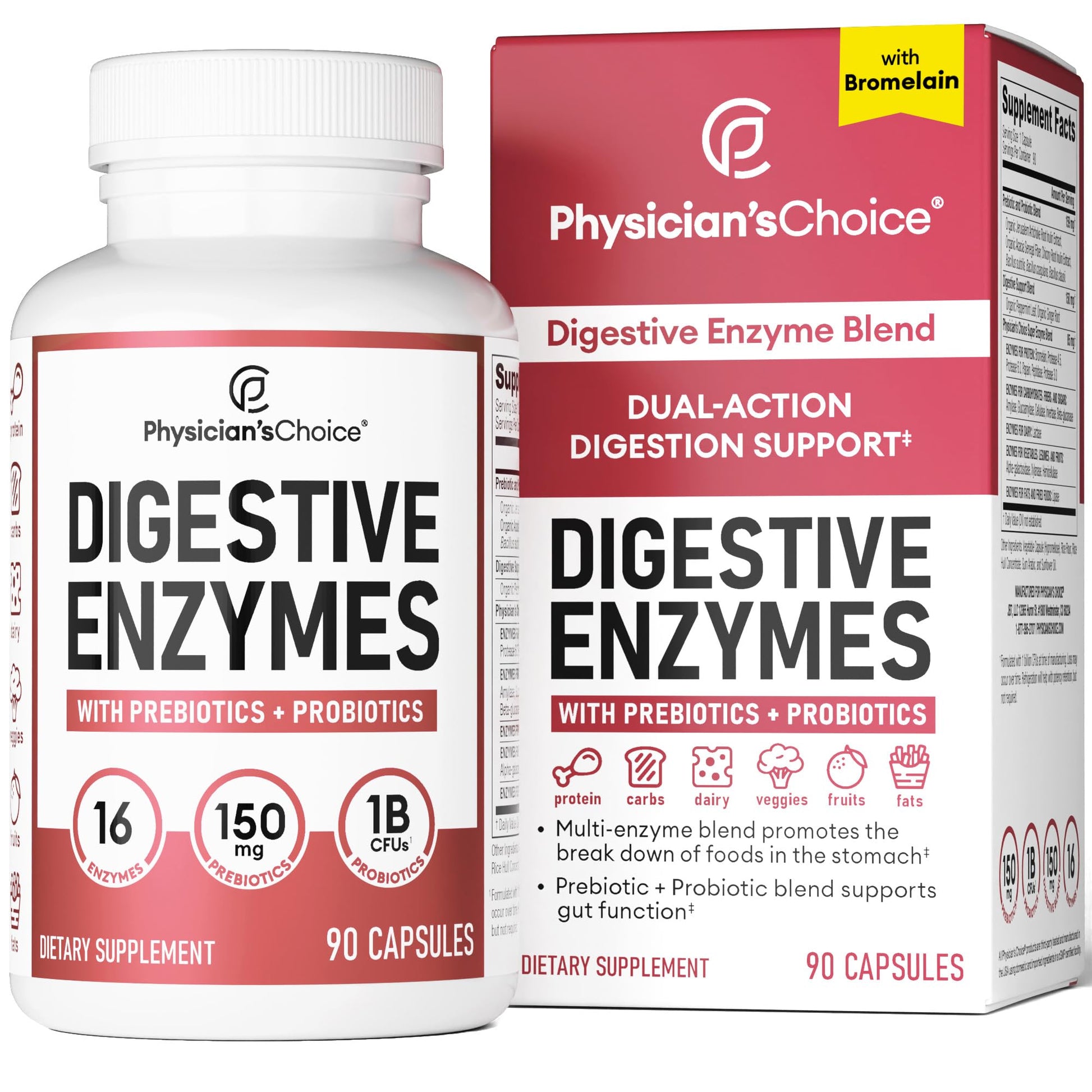 Physician's CHOICE Digestive Enzymes - Multi Enzymes, Bromelain, Organic Prebiotics Physician's CHOICE uk supplements