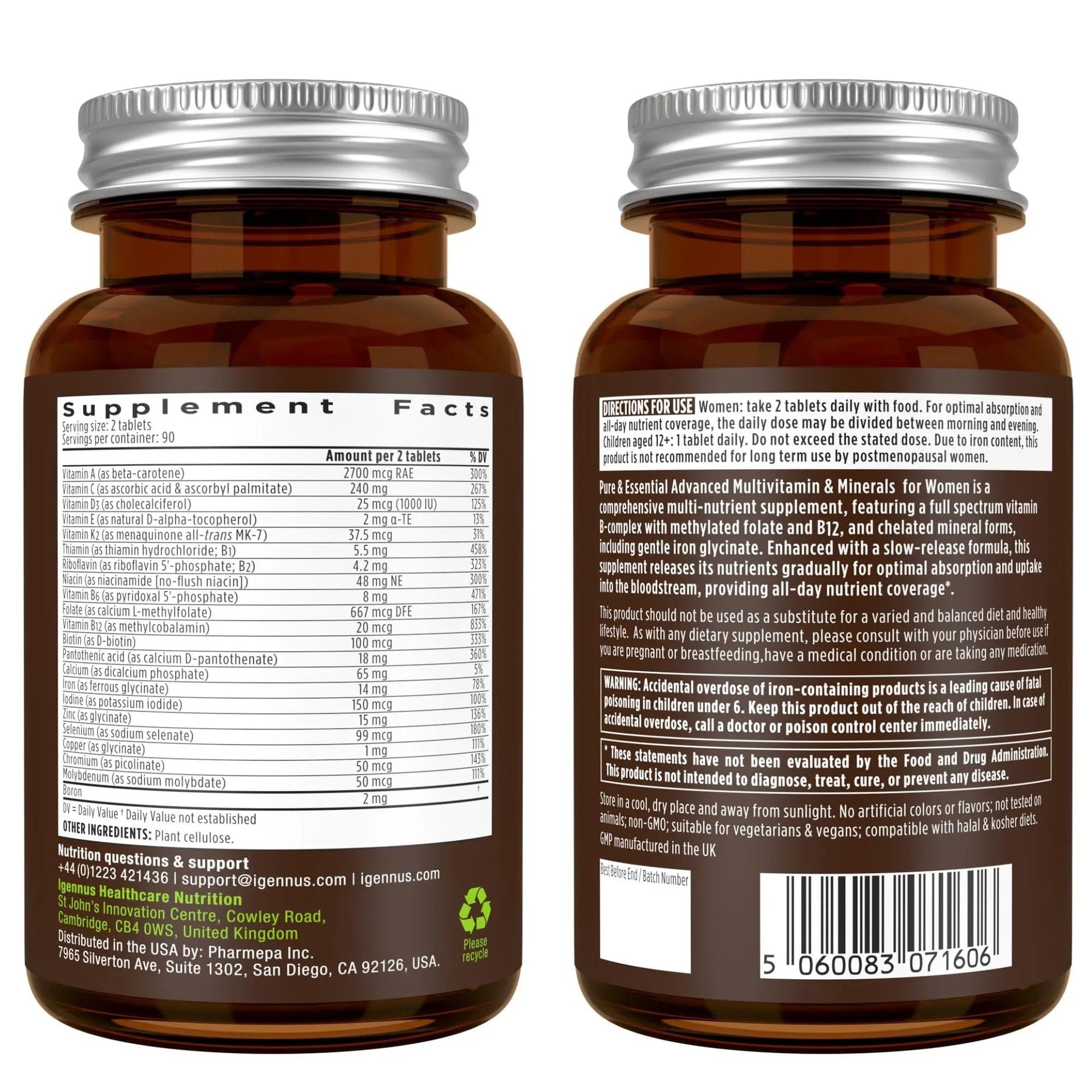 Multivitamin & Minerals for Women + High Absorption CoQ10 100mg 120 Softgels Energy Bundle, Sustained Release Advanced Multivitamin Igennus Healthcare Nutrition uk supplements
