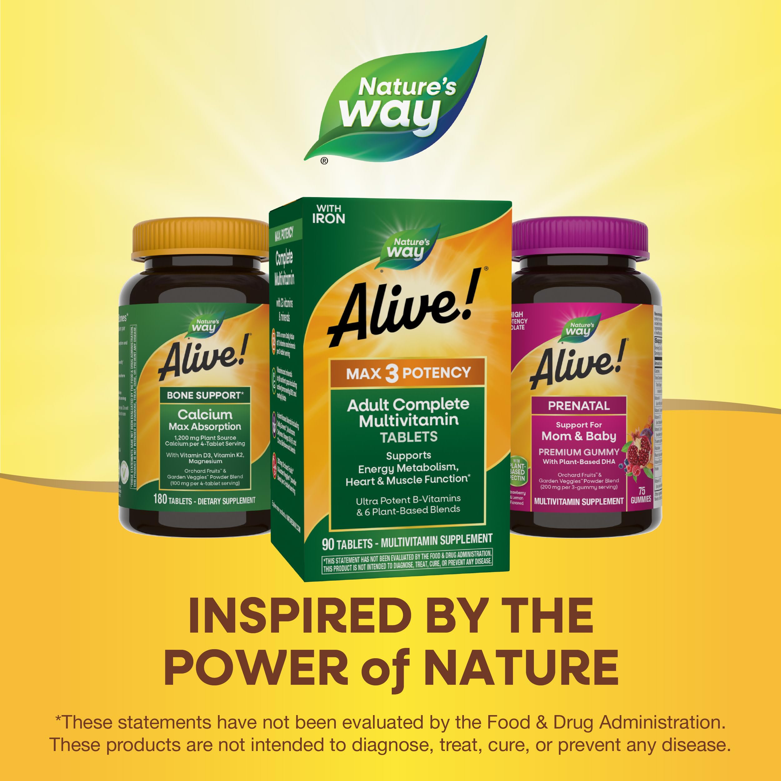 Nature's Way Alive! Max3 Potency Daily Multivitamin, Methylated B12 and Folate, Ultra Potency B-vitamins to Support Energy Metabolism*, 90 Tablets Nature's Way uk supplements