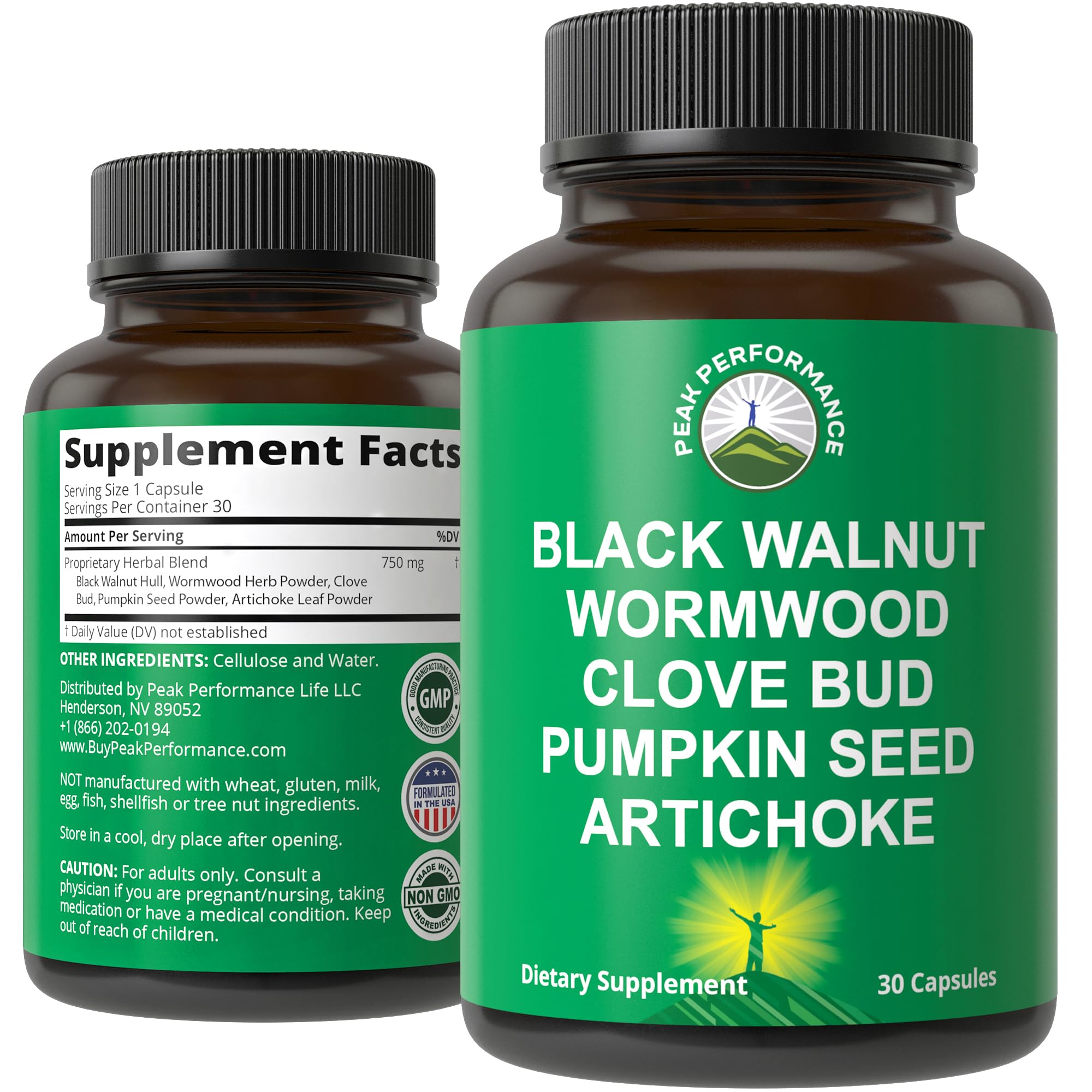 Wormwood Black Walnut Clove Cleanse for Humans. Elimination Detox + Intestinal Support Capsules Supplement for Adults and Kids. Pills with Artichoke and Pumpkin Seed for Additional Benefits Peak Performance uk supplements