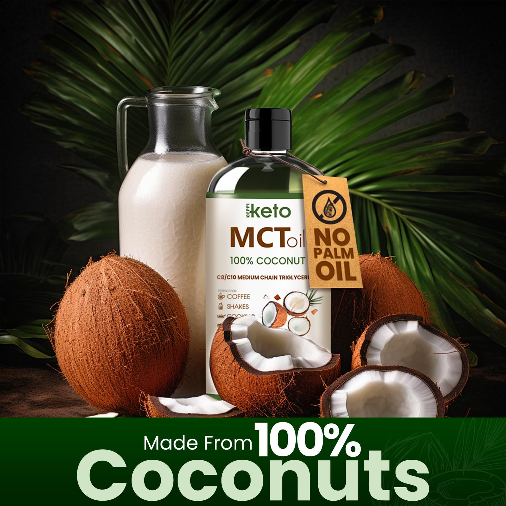 Keppi Flavorless MCT Oil - C8 and C10 for Keto Diet, Non-GMO, Certified Gluten-Free Keppi uk supplements