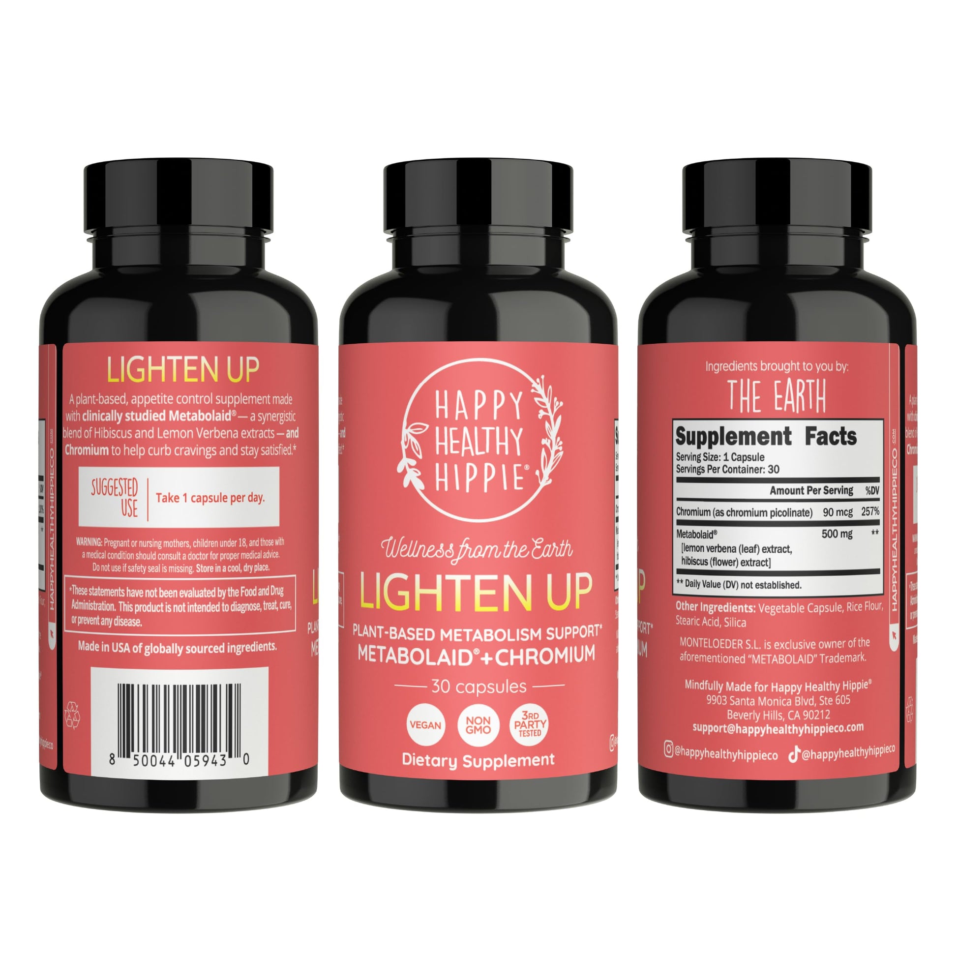 Happy Healthy Hippie GLP-1 Supplement (Metabolaid™ + Chromium) + Appetite Suppressant for Women | Metabolism Booster (AMPK) for Weight | Belly Fat Burner | Hunger & Cravings Control - 30 Vegan Caps Happy Healthy Hippie uk supplements