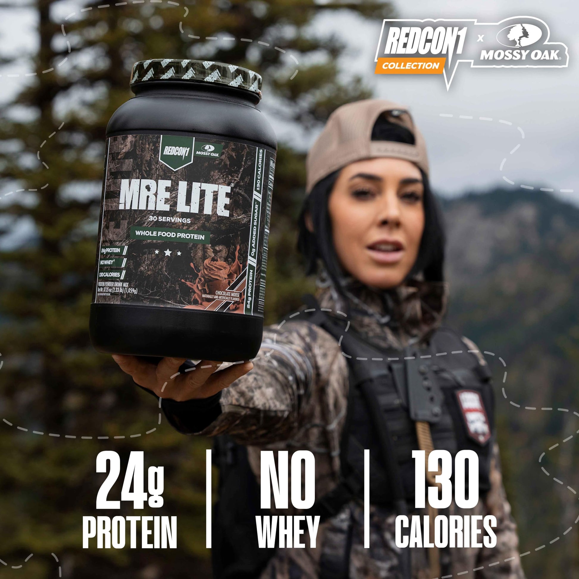 REDCON1 x Mossy Oak MRE Lite Whole Food Protein Powder, Chocolate Moose - Low Carb REDCON1 uk supplements