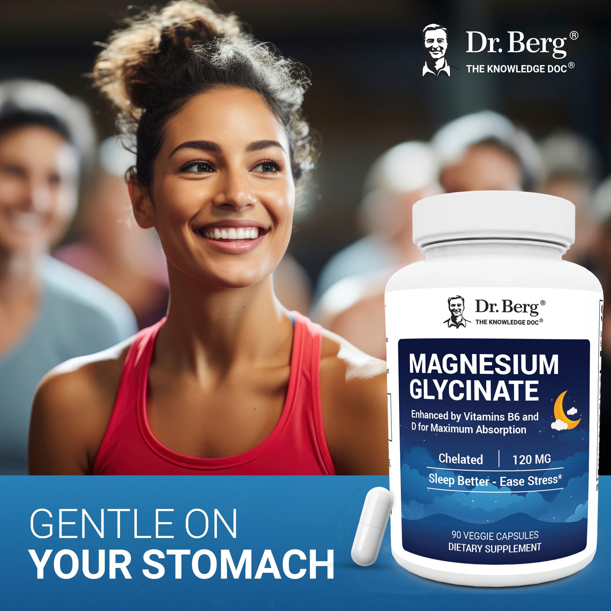 Dr. Berg Magnesium Glycinate 90ct – 4-in-1 Chelated for Muscle, Nerve, Sleep & Stress Support*– w/ D3, B6 & Zinc – 4X Lab-Tested – No Fillers – Formulated in USA, GMP-Certified Dr. Berg Nutritionals uk supplements