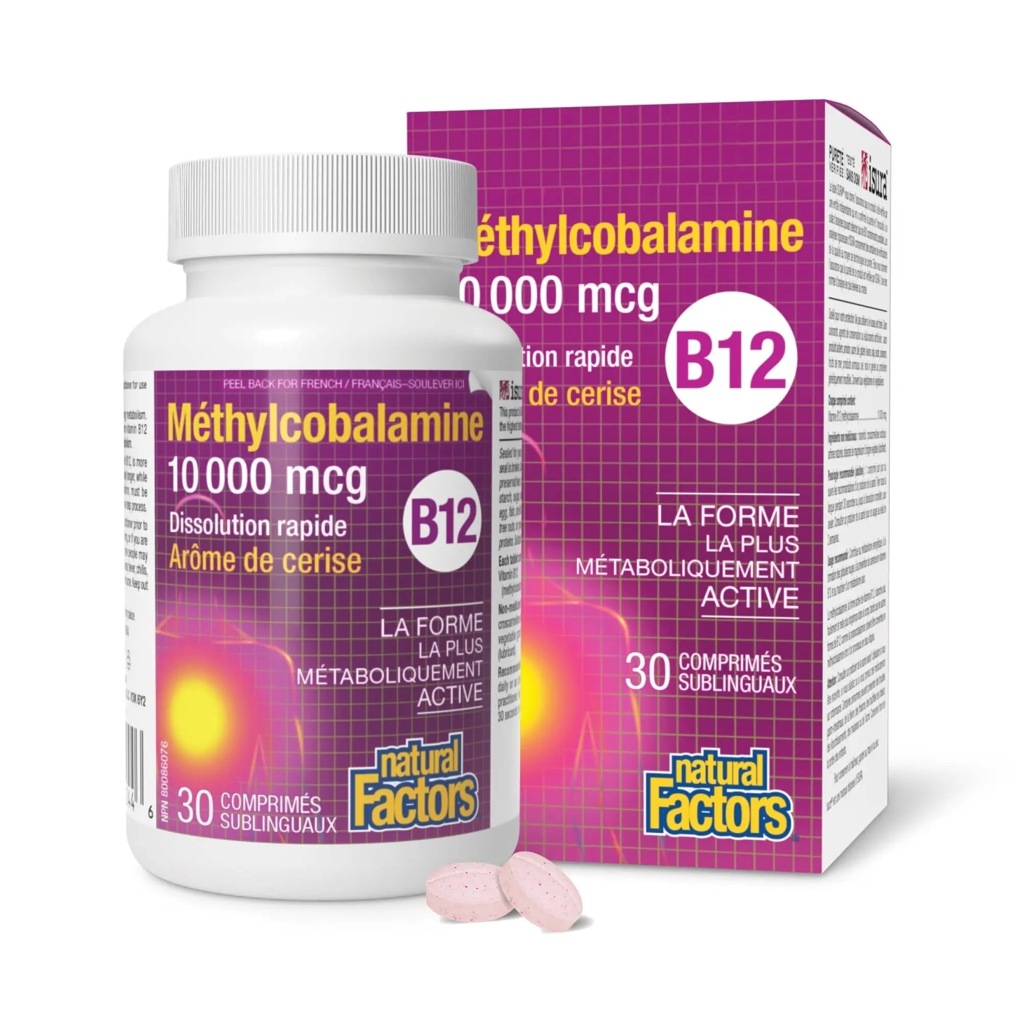 Natural Factors B12 Methylcobalamin, 10,000 mcg, Cherry, 30 Chewable Tablets Natural Factors uk supplements