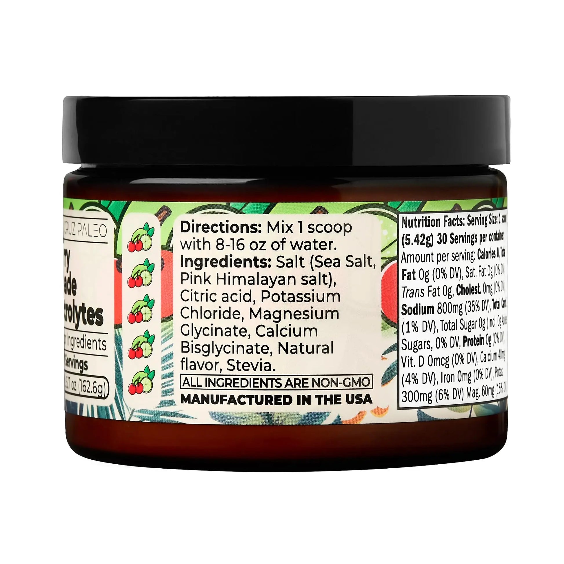 Santa Cruz Paleo Electrolyte Powder, Cherry Limeade, Sugar Free Hydration Drink Mix with Himalayan Pink Salt, Sea Salt, Magnesium Glycinate, Potassium Chloride Santa Cruz Paleo uk supplements